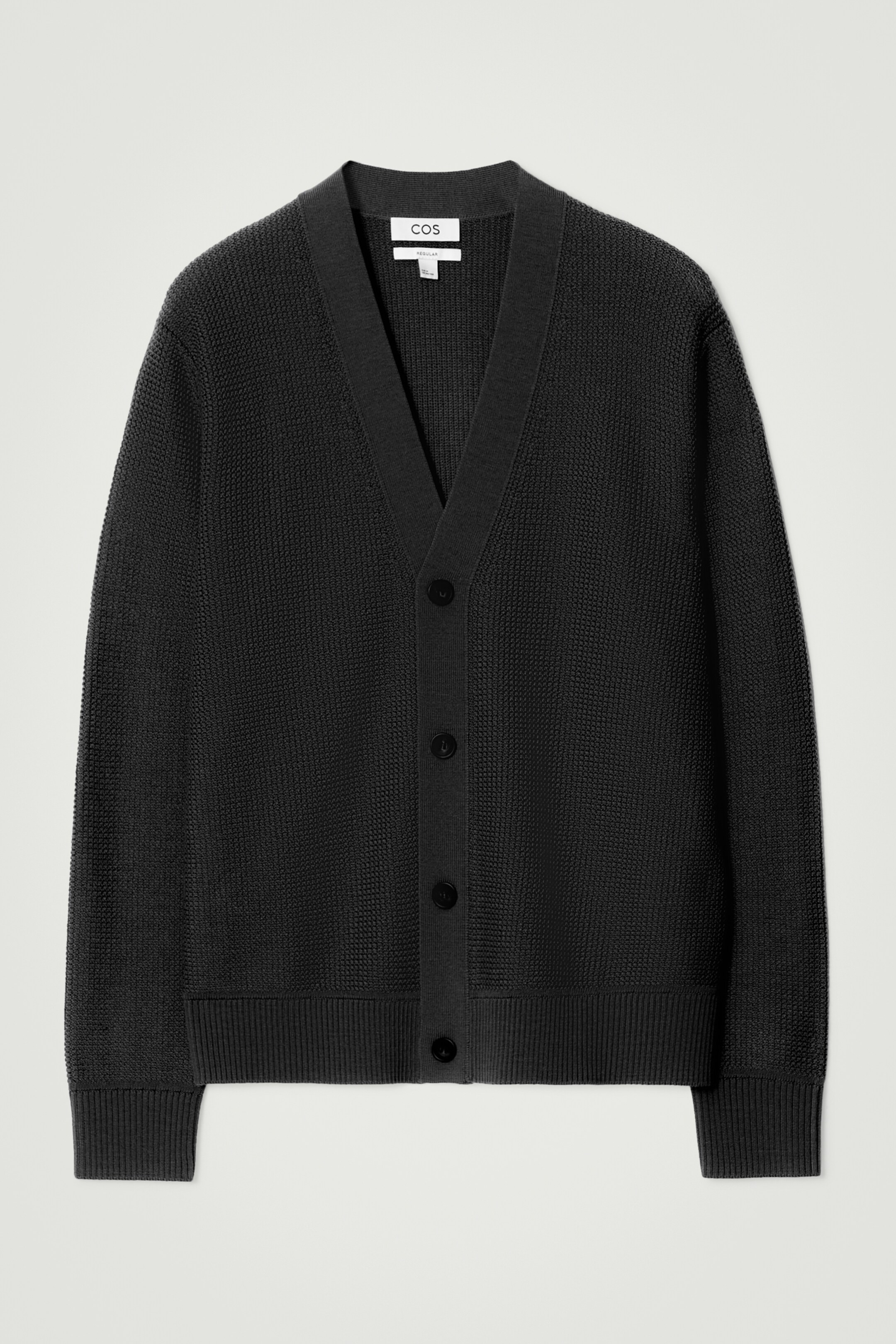 View larger image: TEXTURED MERINO WOOL CARDIGAN - BLACK - Men | H&M GB 6