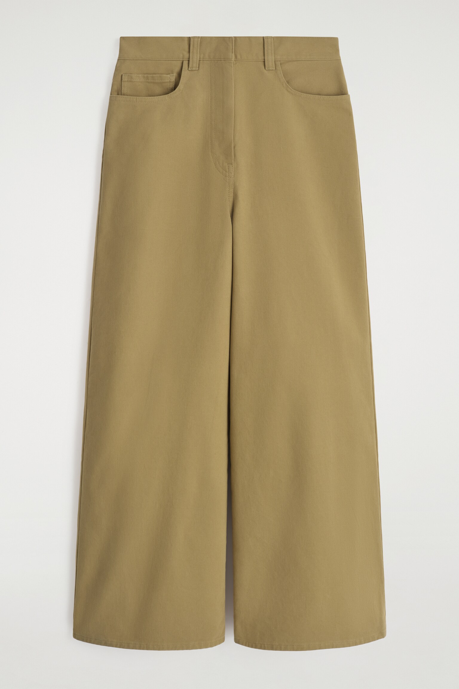 PANTALONI CROPPED A GAMBA LARGA IN COTONE - CAMMELLO/BLU NAVY - 2