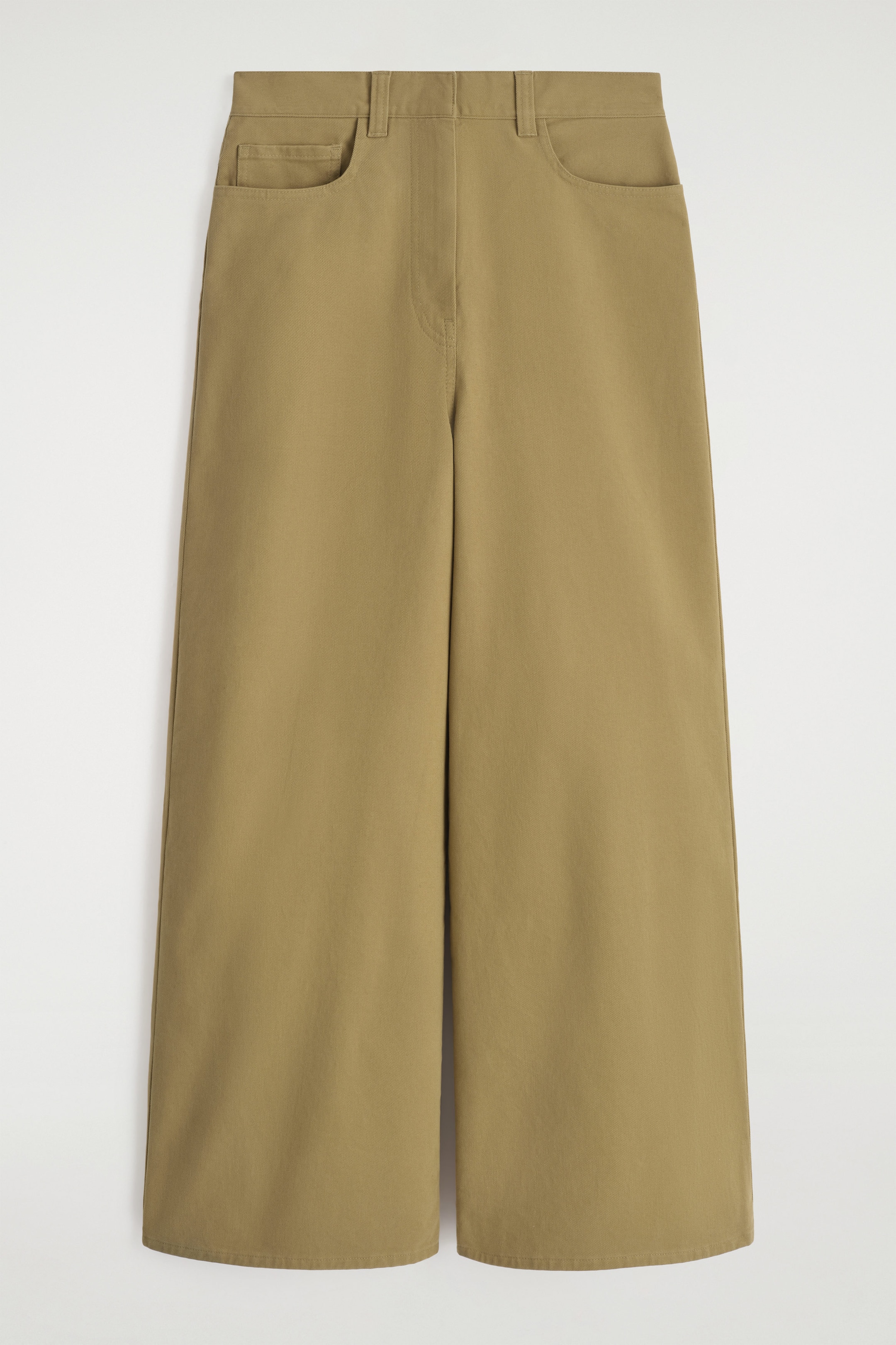 COTTON CROPPED WIDE-LEG TROUSERS