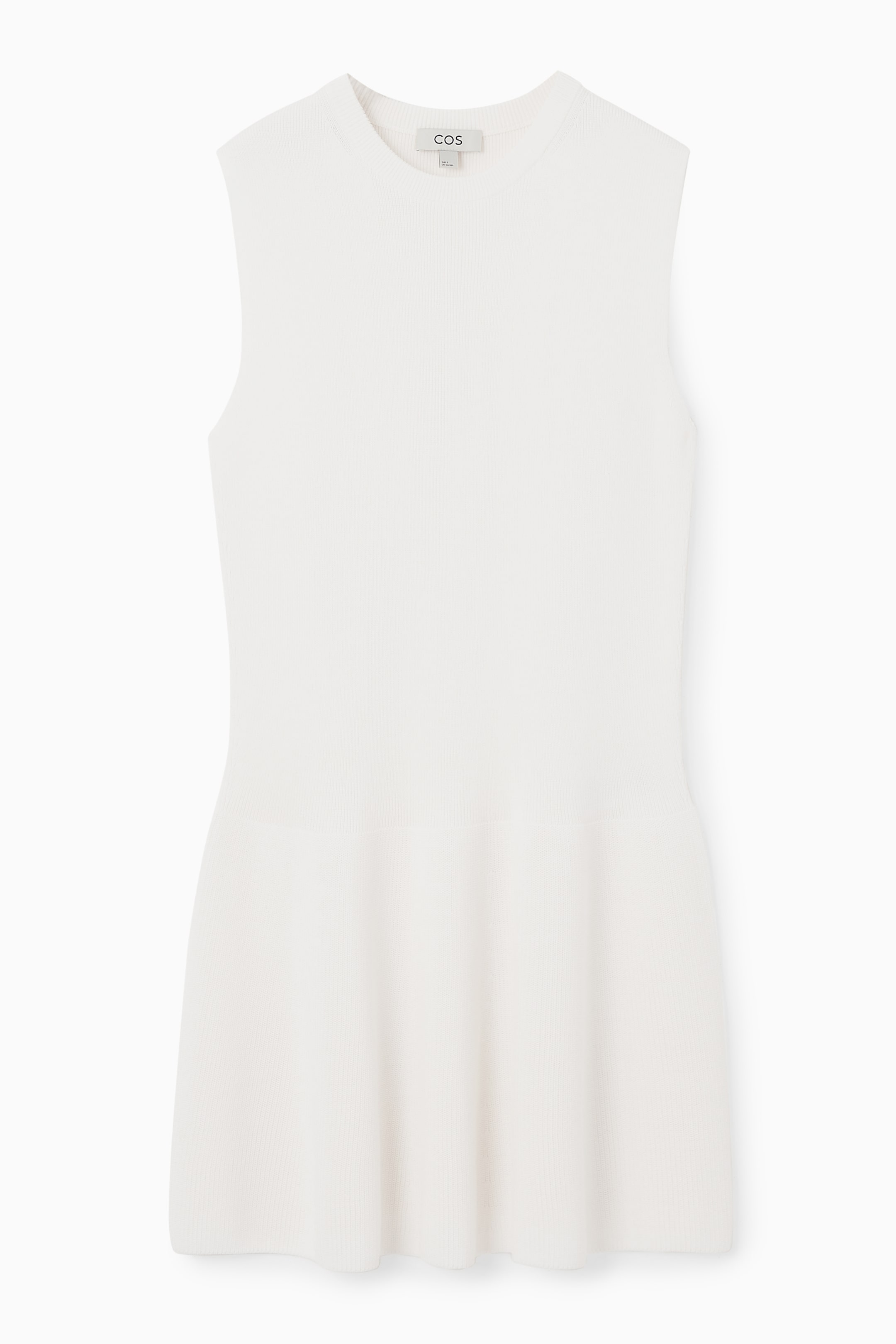 Ingrandisci l'immagine: RIBBED-KNIT DROPPED-WAIST MINI DRESS - WHITE - DONNA | H&M CH 1