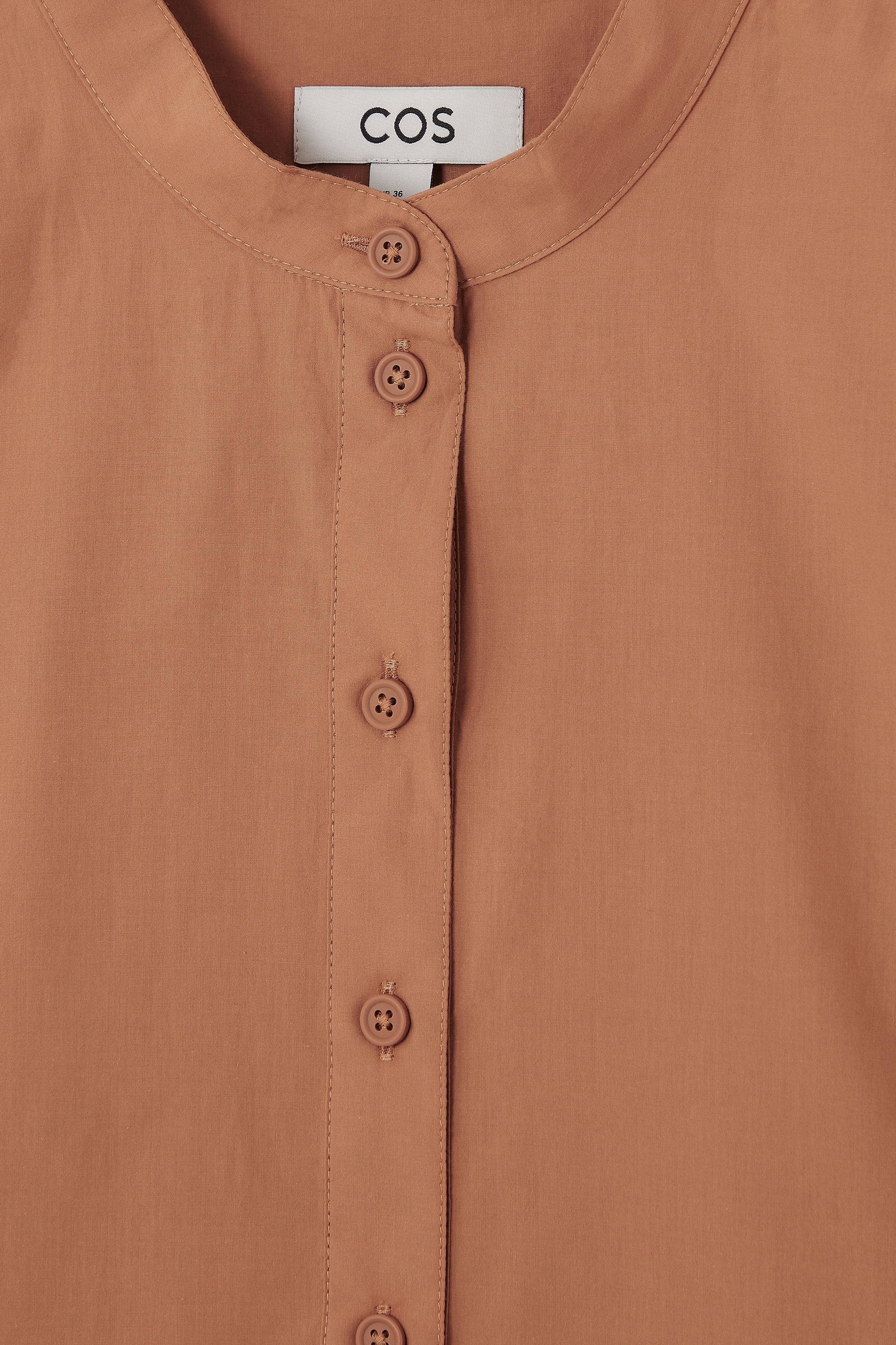 Agrandir l'image: ROBE-CHEMISE COURTE SANS COL - ORANGE - FEMME | H&M CH 2