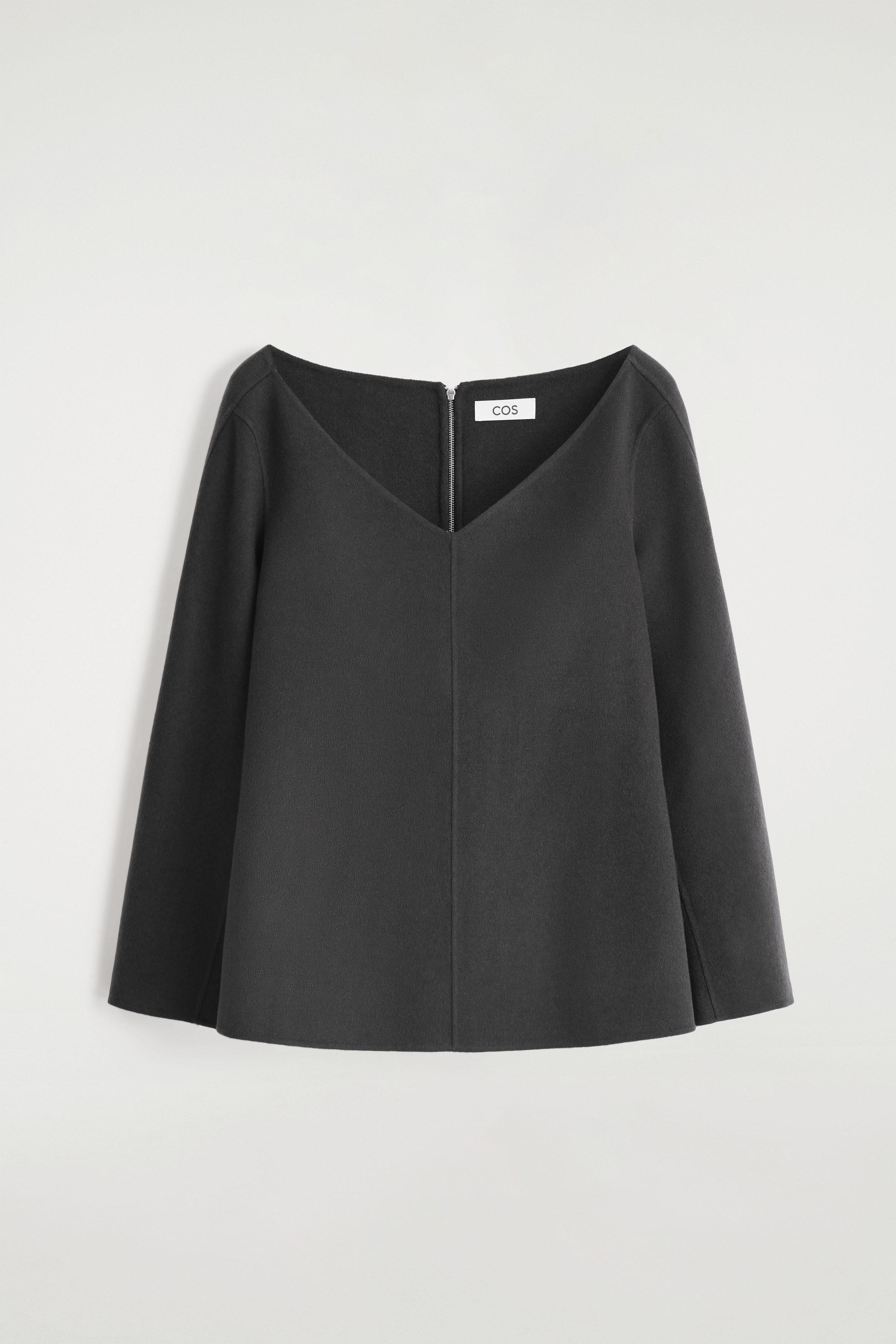 BLACK SHEEP レディースXXS DOUBLE-FACED WOOL V-NECK TOP - STEEL | COS