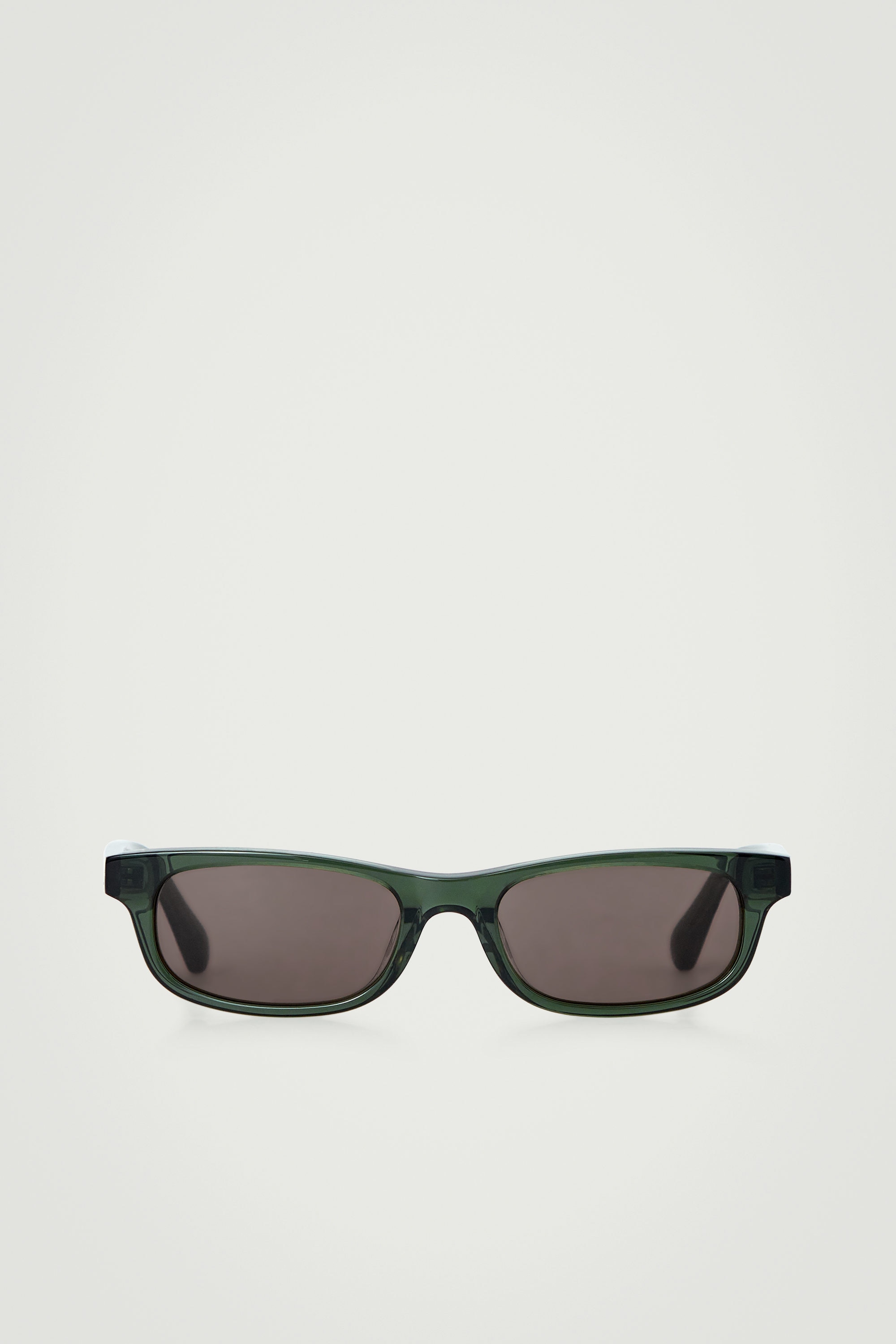 NEW COS women\'s scope rectangle translucent lenses sunglasses in green brown SCOPE SUNGLASSES - RECTANGLE - GREEN / BROWN | COS GB main image 4