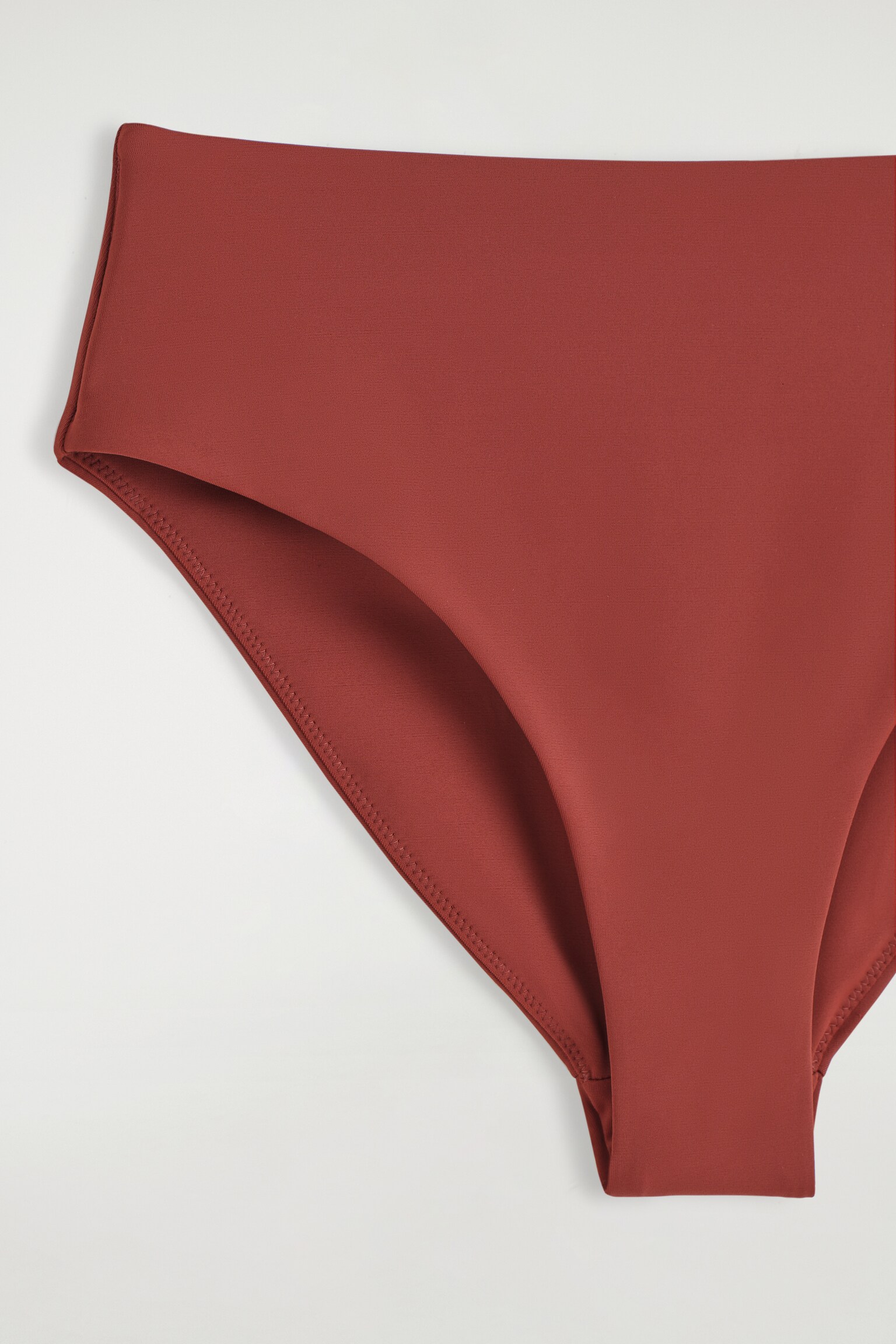 HIGH-WAISTED BIKINI BRIEFS - RUST RED/BLUE - 3
