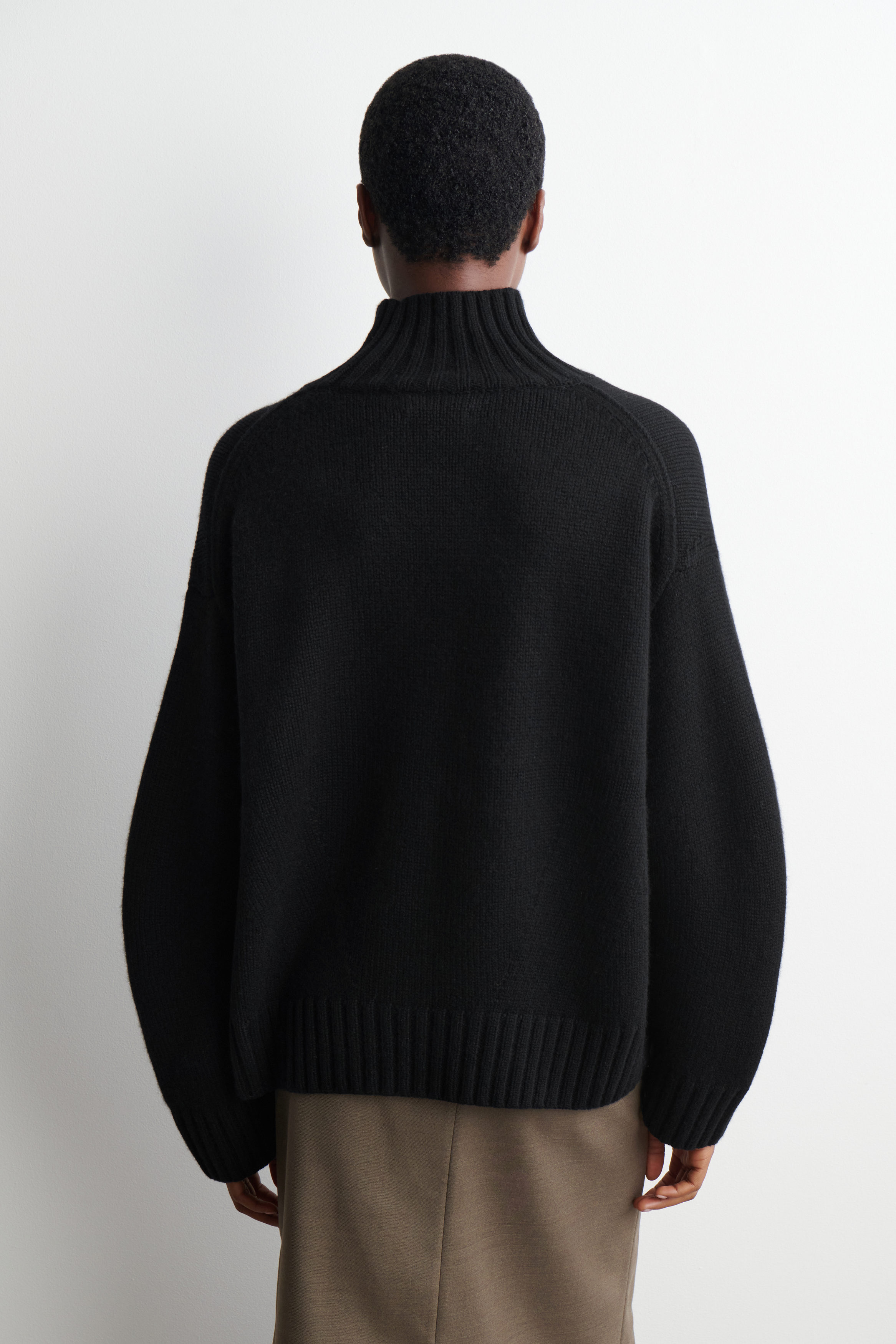 CASHMERE MOCK-NECK SWEATER - BLACK | COS US