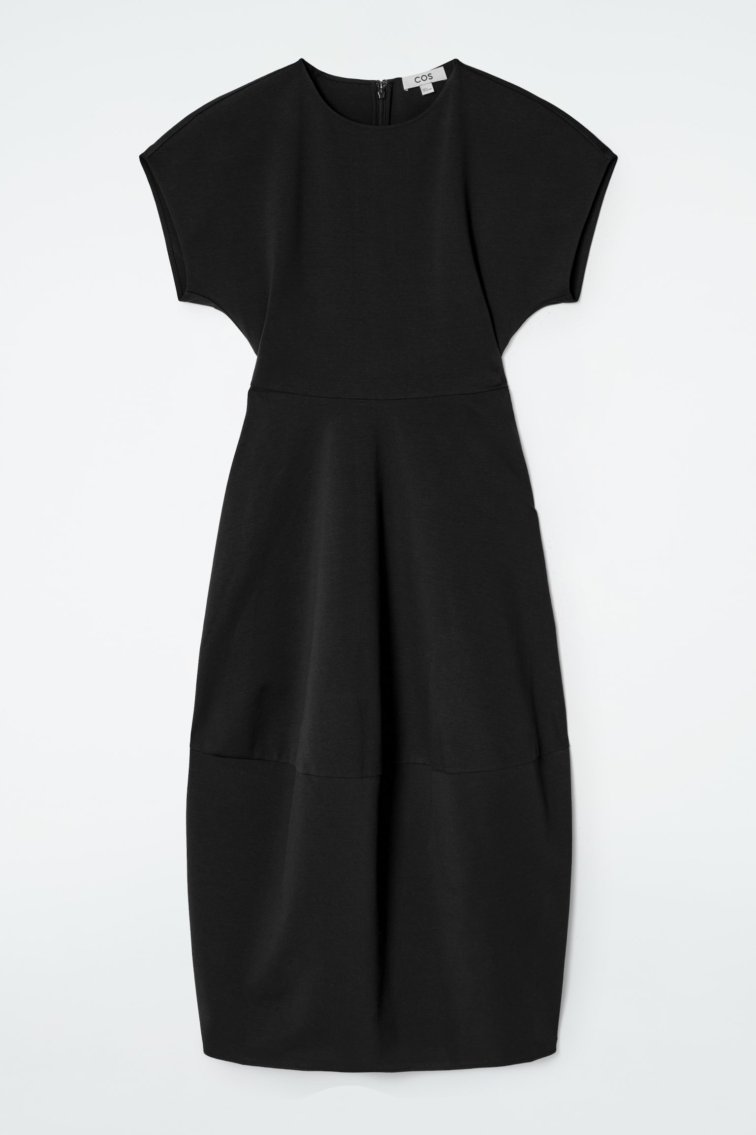 SCULPTED COTTON MIDI DRESS - BLACK/NAVY/LIGHT BLUE/OCHRE - 2