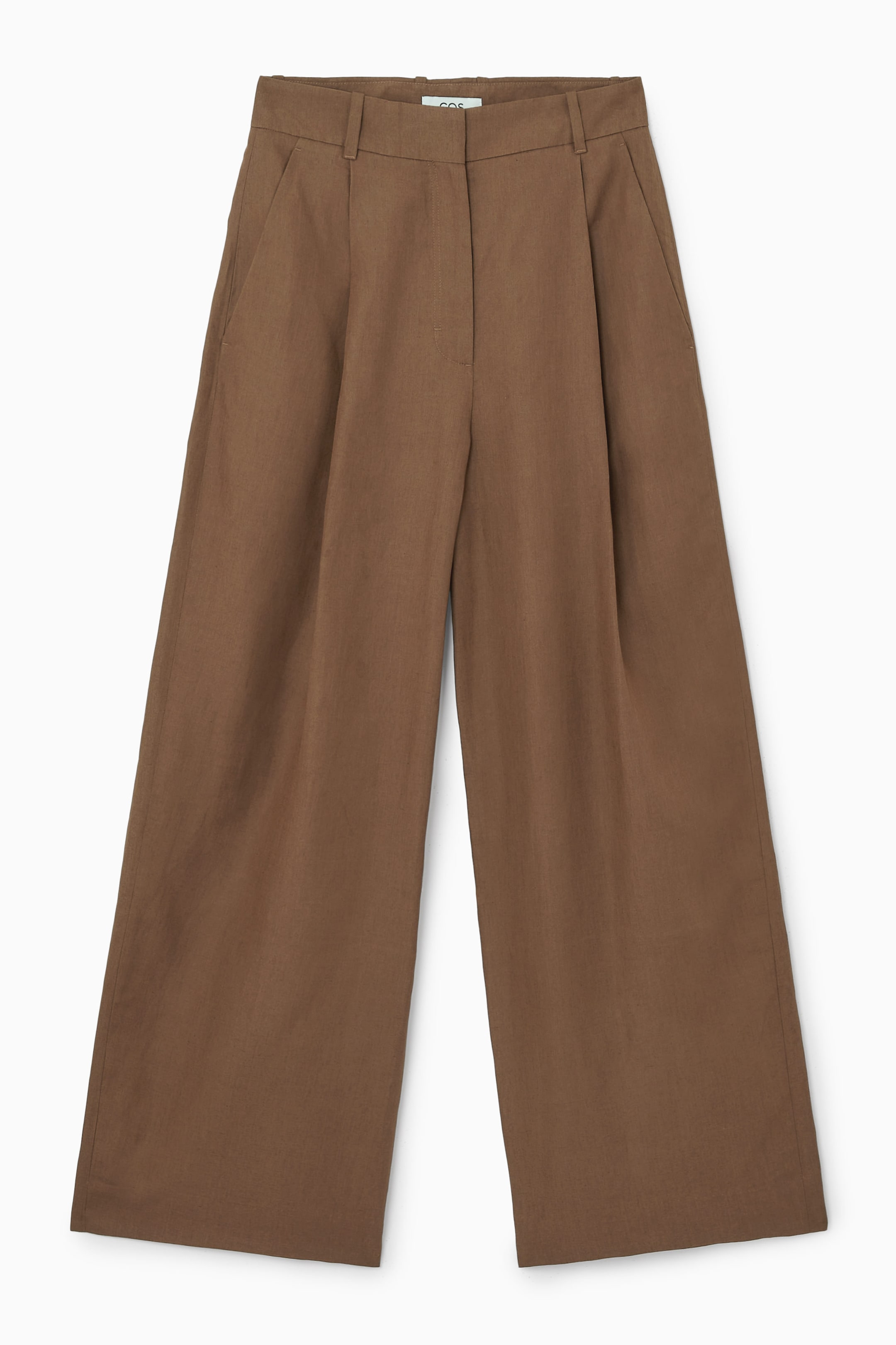 TAILORED LINEN-BLEND PANTS