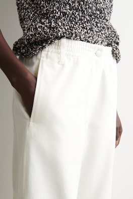 PANELED DENIM WIDE-LEG PANTS — WHITE 2