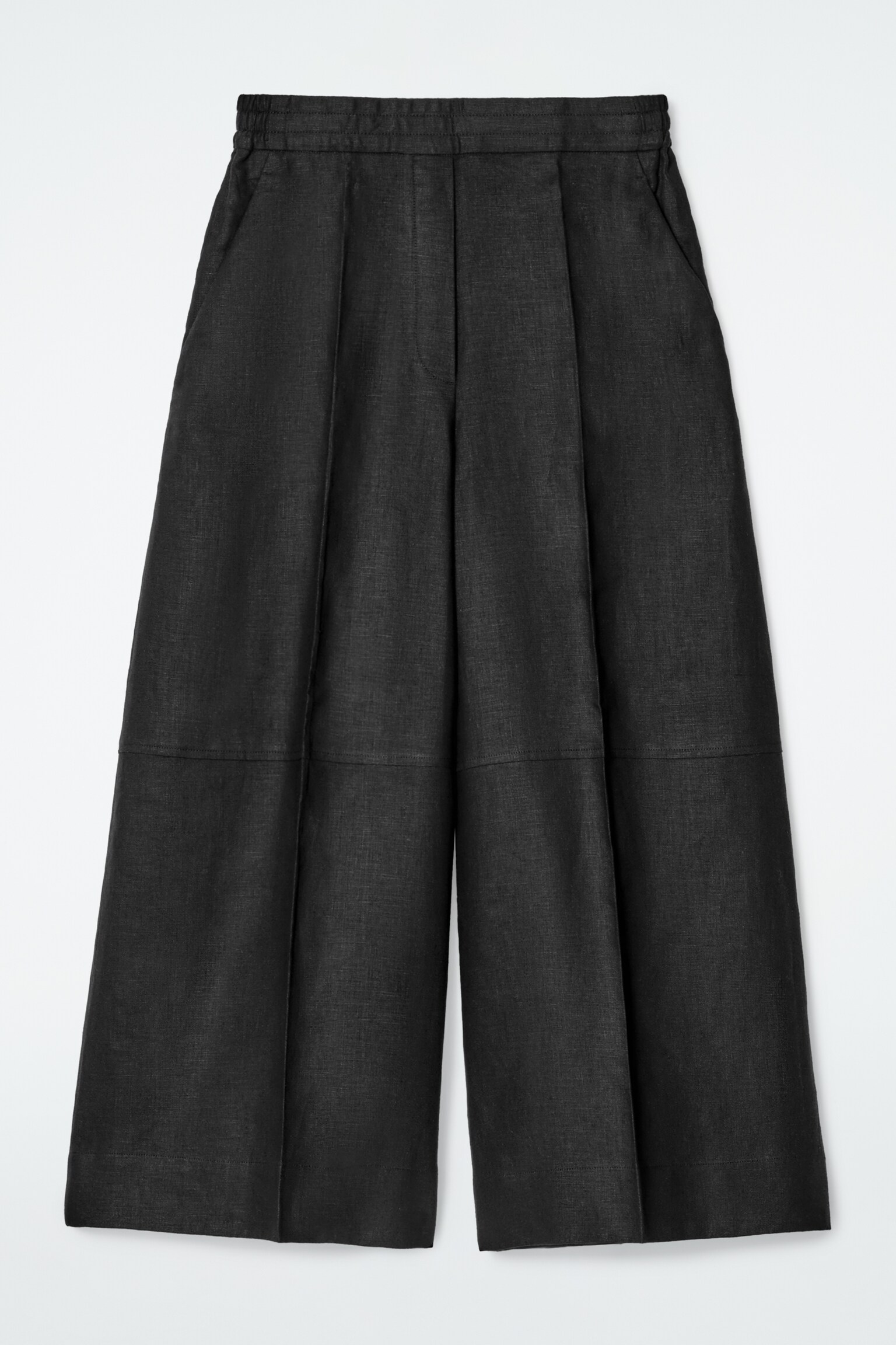 JUPE-CULOTTE EN LIN - NOIR/BLEU - 2