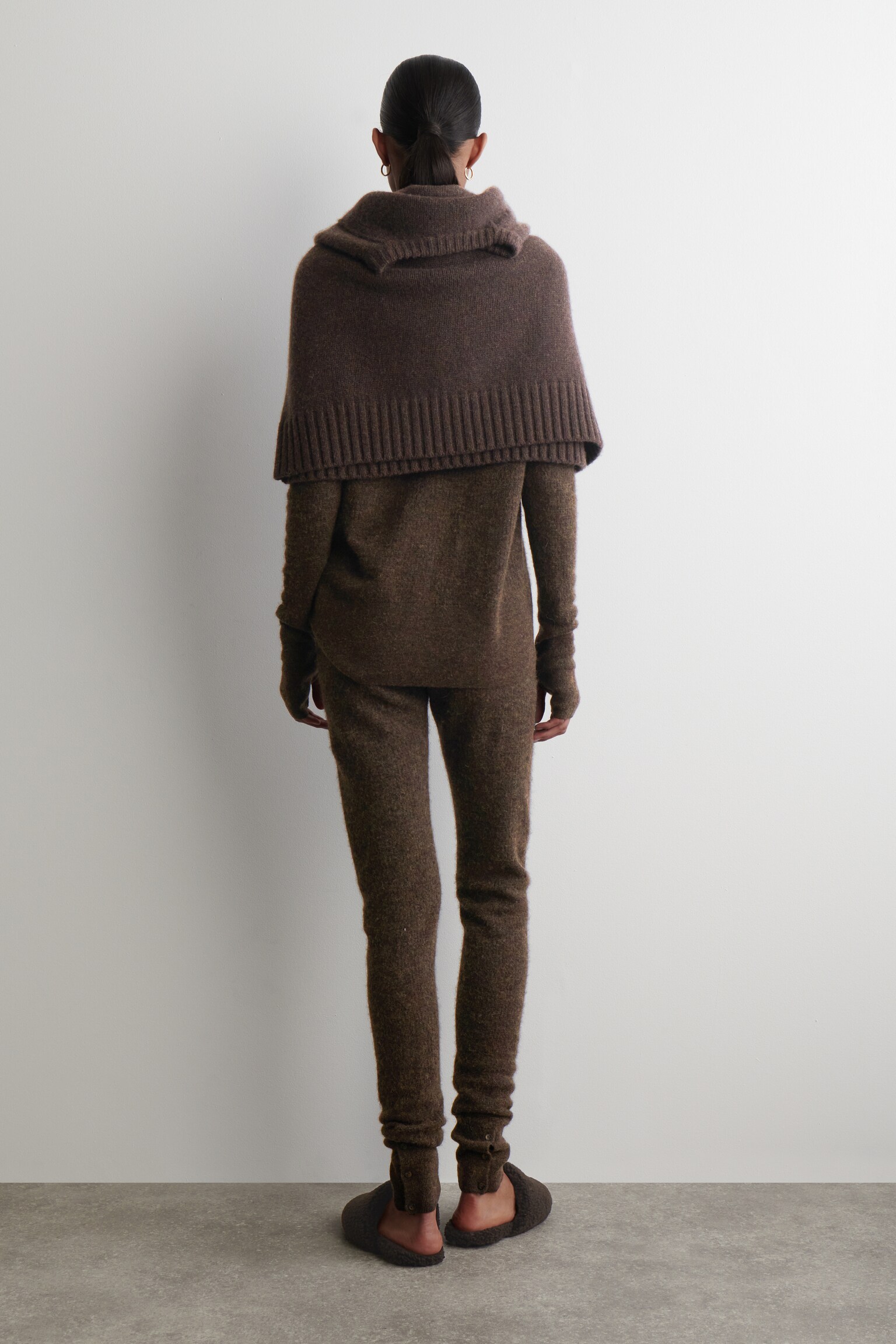 ALPACA MERINO GYAPJÚ LEGGINGS - BROWN MÉLANGE - 6