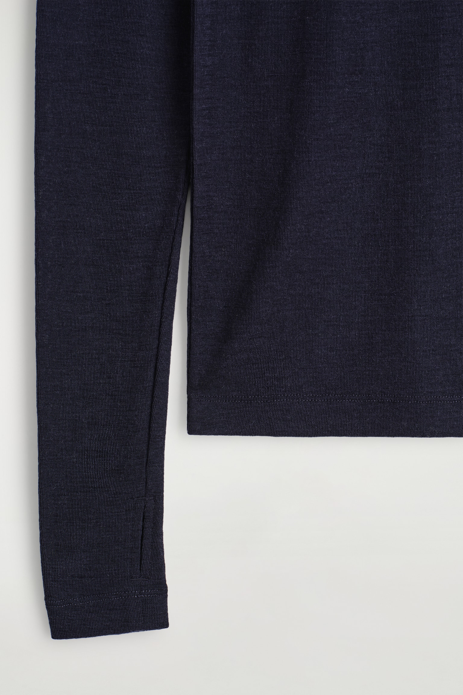 SLIM MERINO WOOL TOP - NAVY/CHARCOAL MÉLANGE - 4