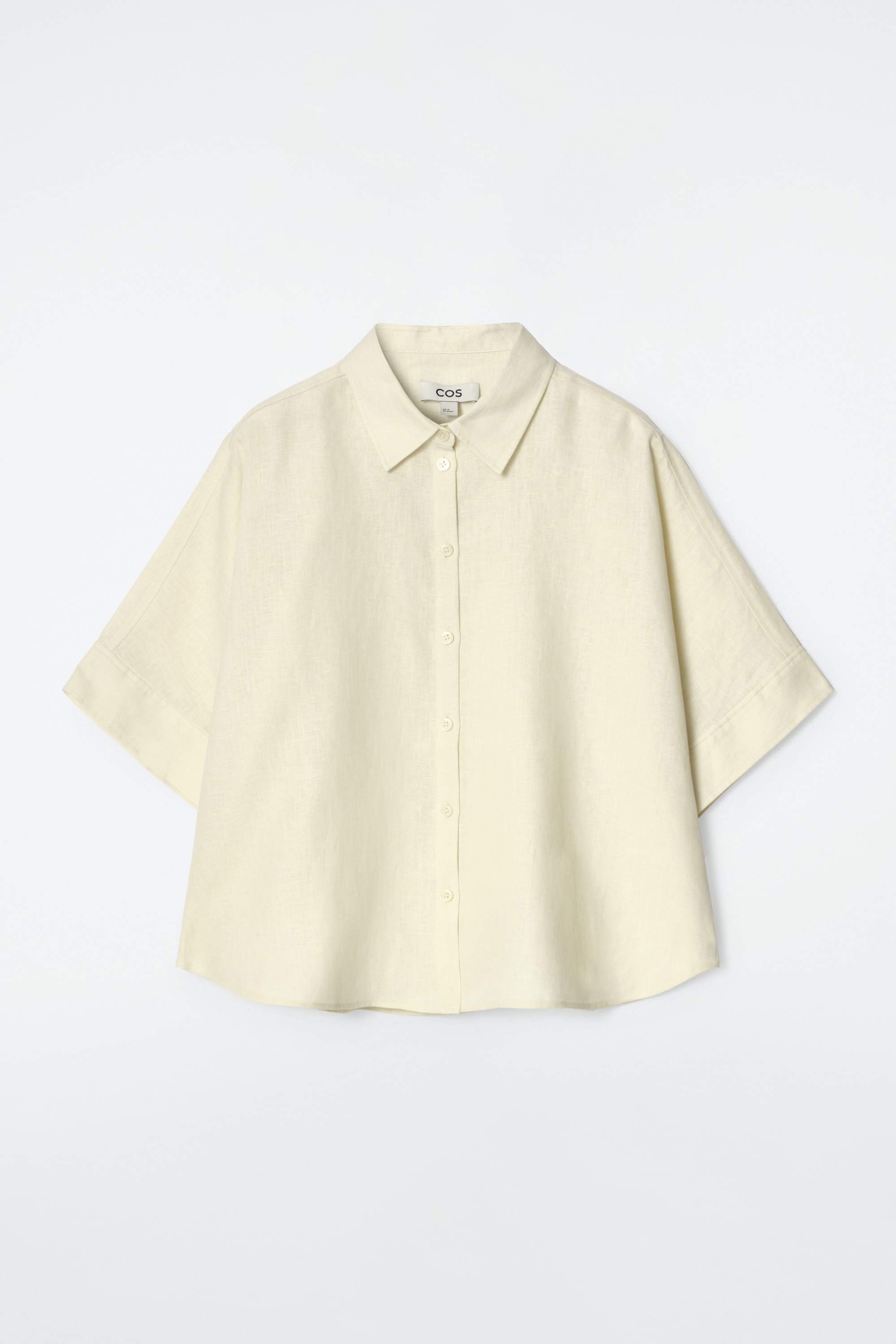 CAMICIA SQUADRATA IN LINO A MANICHE CORTE - GIALLO BURRO/BLU NAVY/VERDE/BIANCO