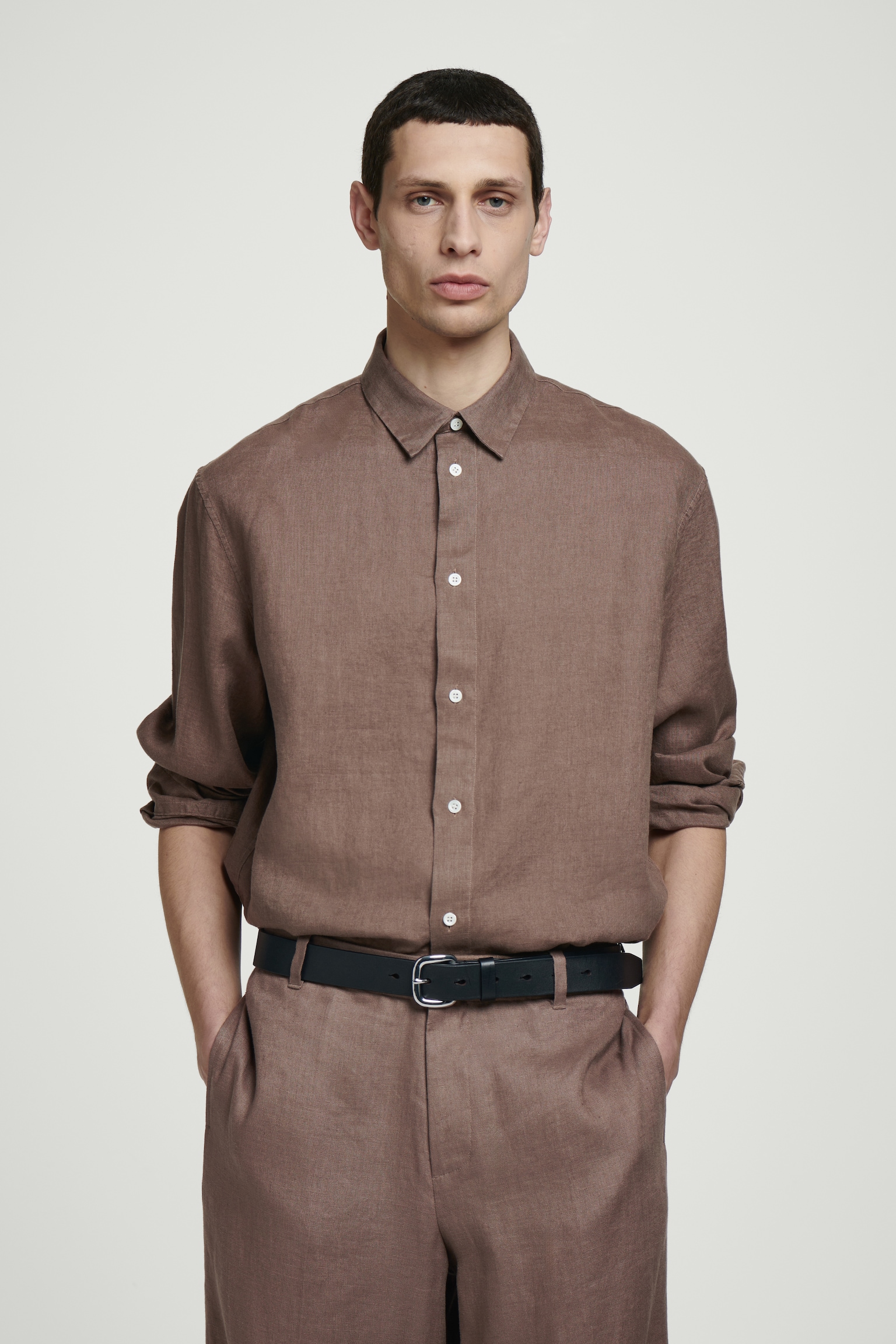 CAMICIA IN LINO DAL TAGLIO RILASSATO - TALPA/BIANCO/BLU NAVY/BEIGE / RIGHE