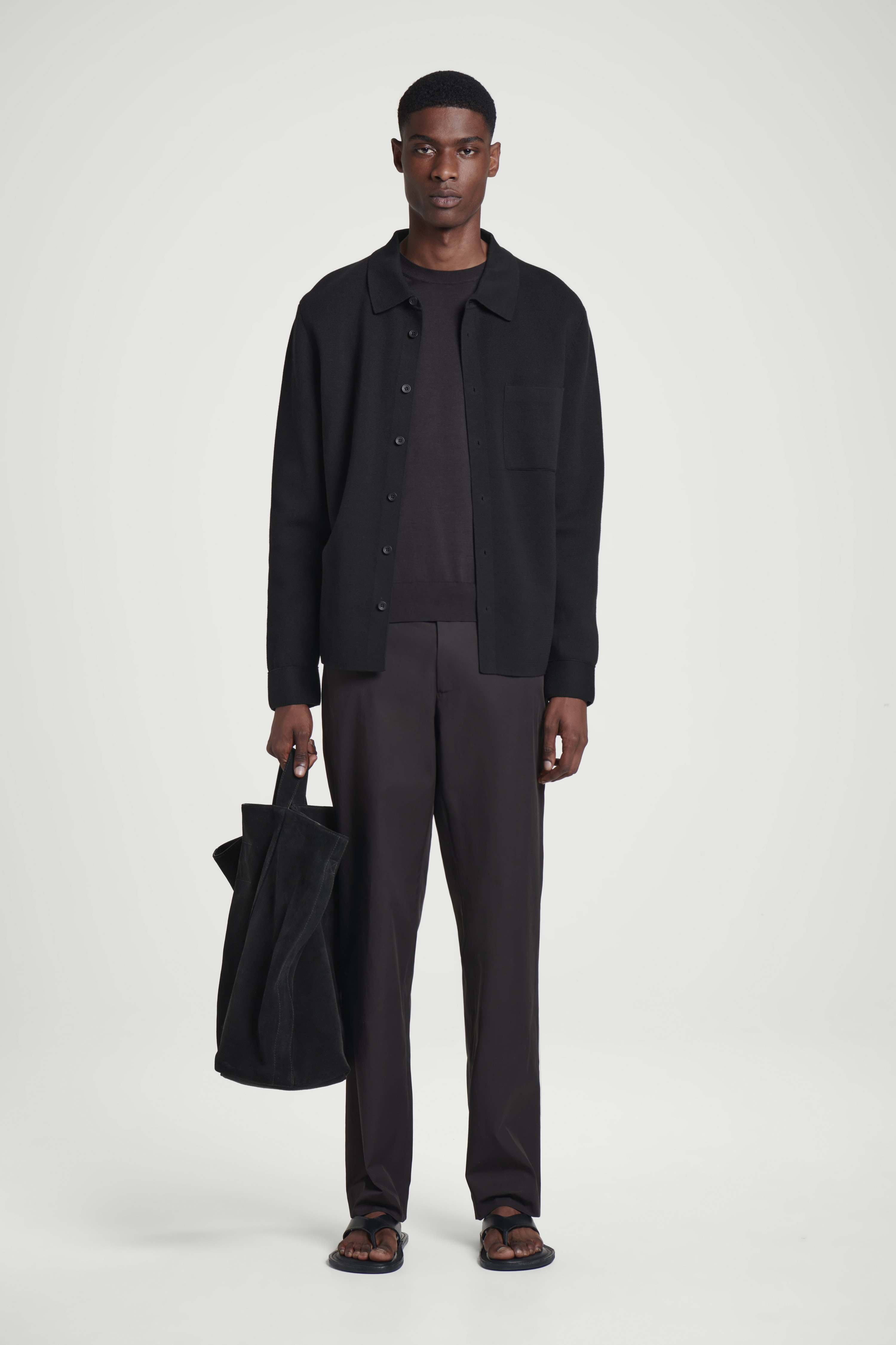 BAVLNENÉ NOHAVICE S ROVNÝMI NOHAVICAMI - TMAVOHNEDÁ/KRTČIA FARBA