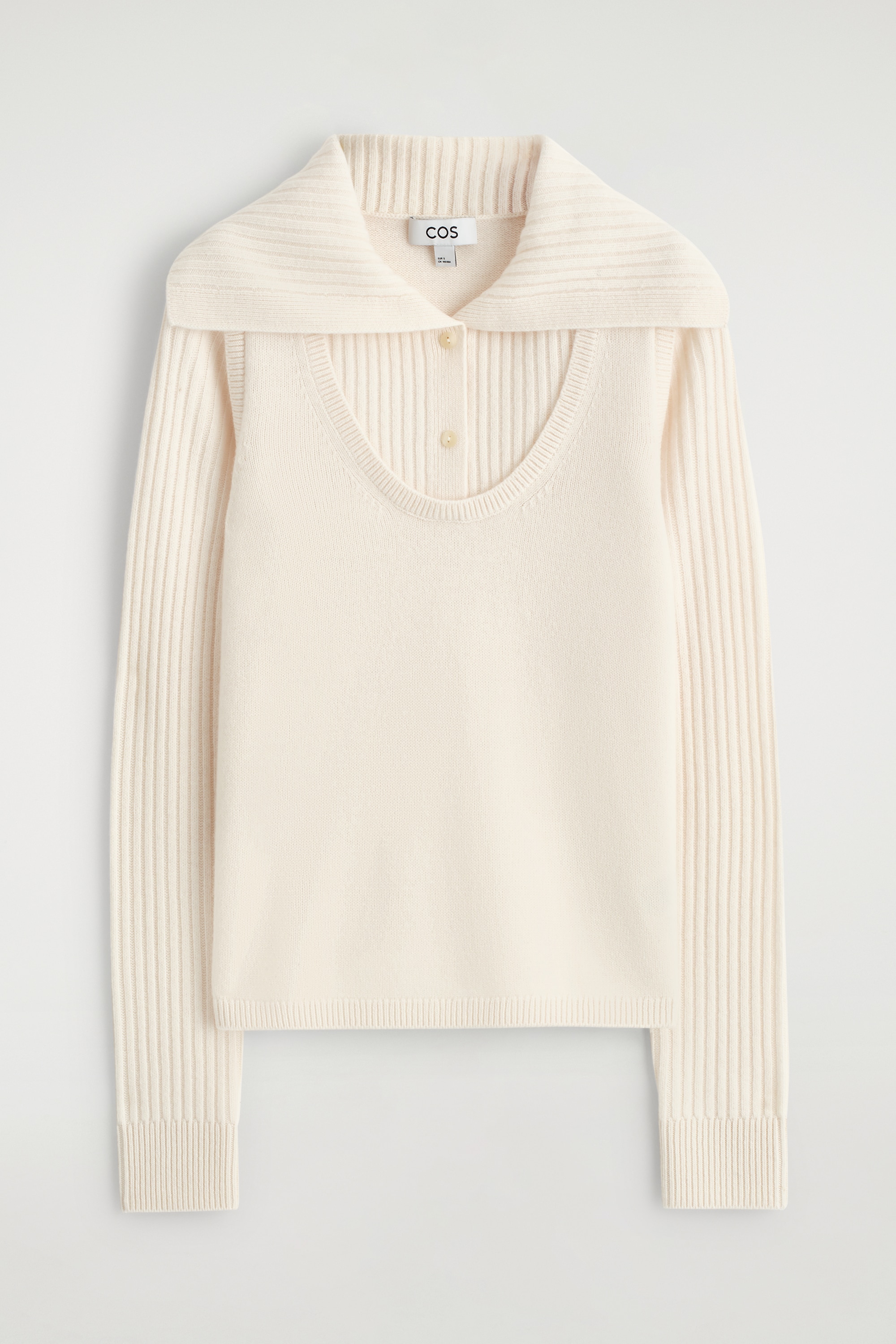 PULL SUPERPOSÉ EN LAINE MÉRINOS - IVOIRE