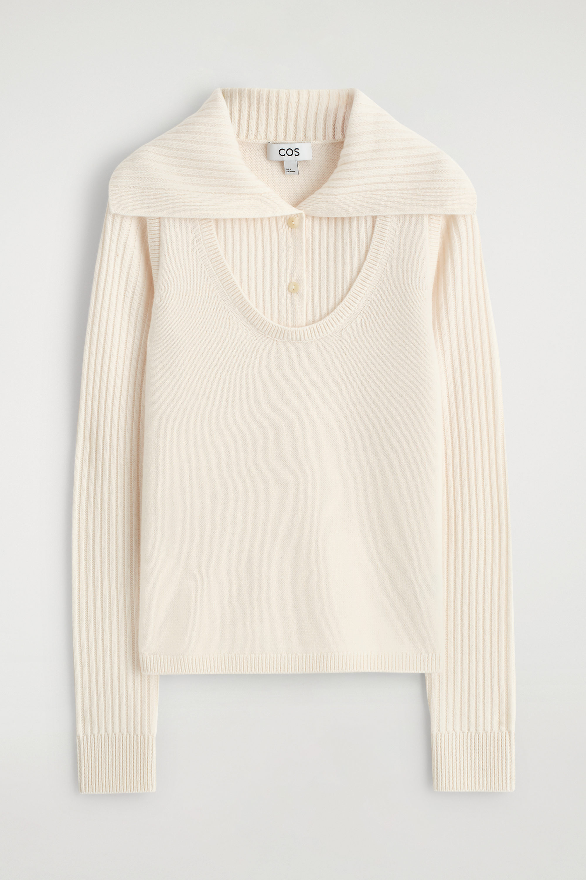 LAYERED MERINO WOOL SWEATER - IVORY | COS US