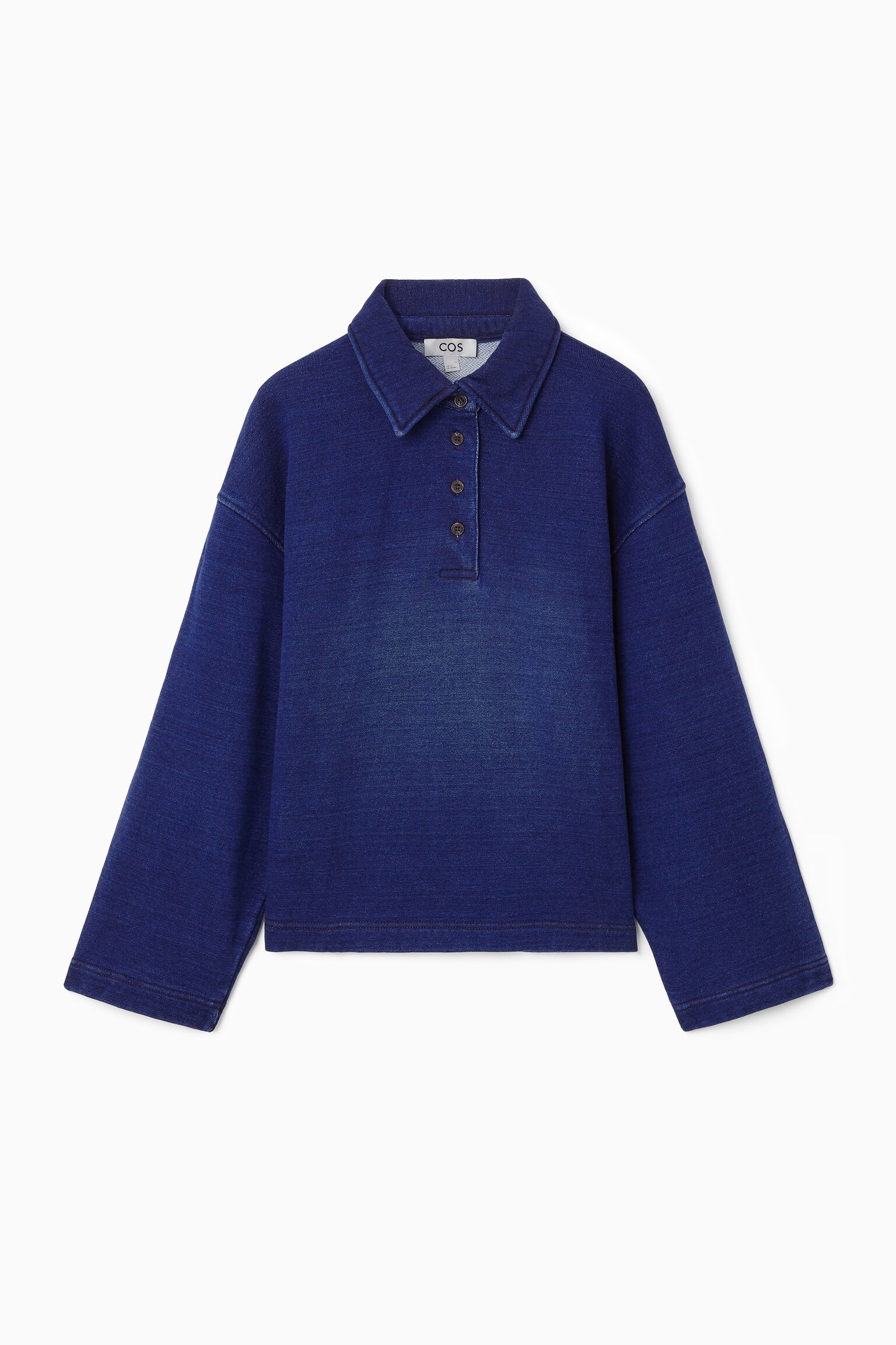 COLLARED POLO SWEATSHIRT - INDIGO