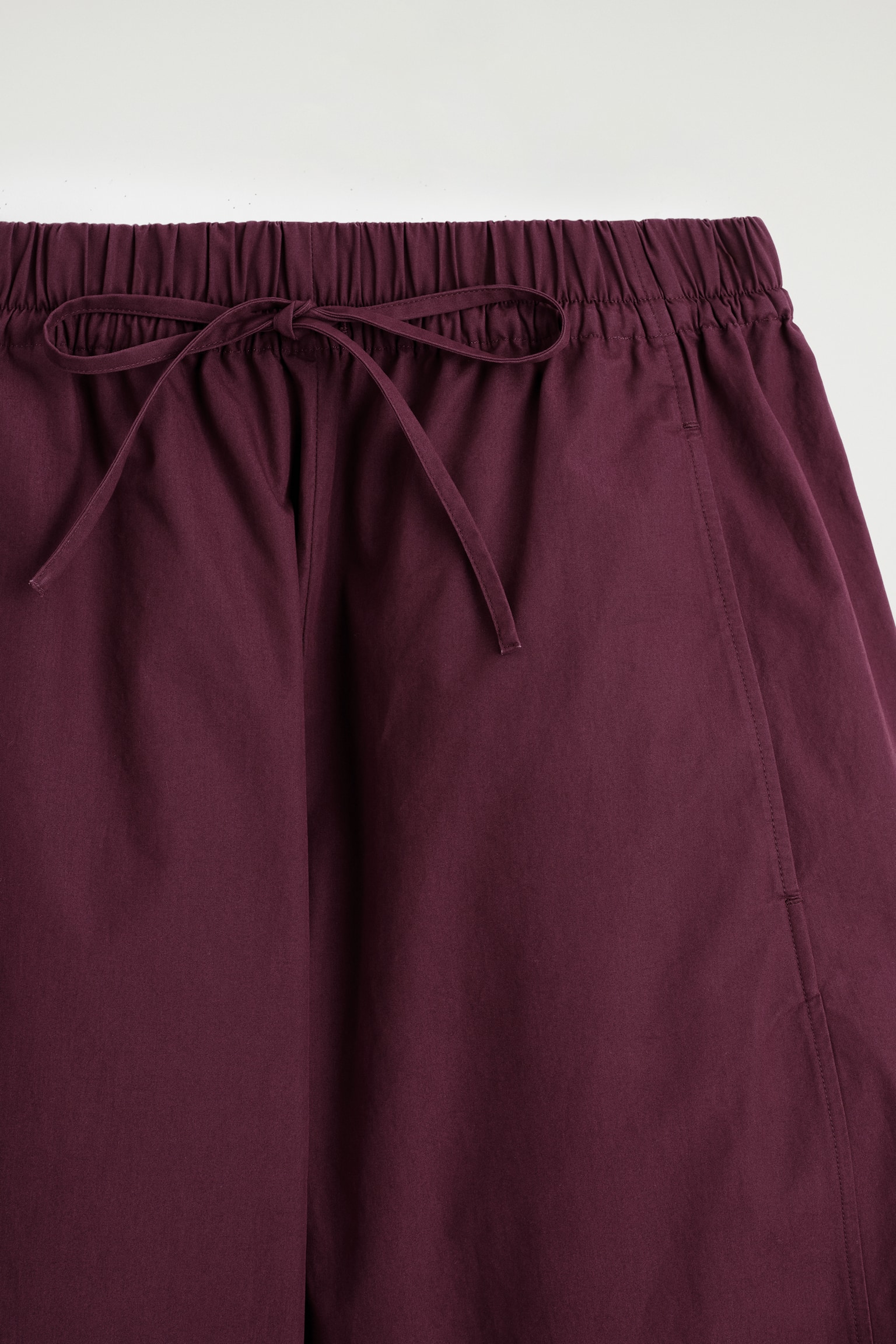 מכנסיים עם רגל בצורת חבית אלסטית - DARK RED/DARK BROWN - 3