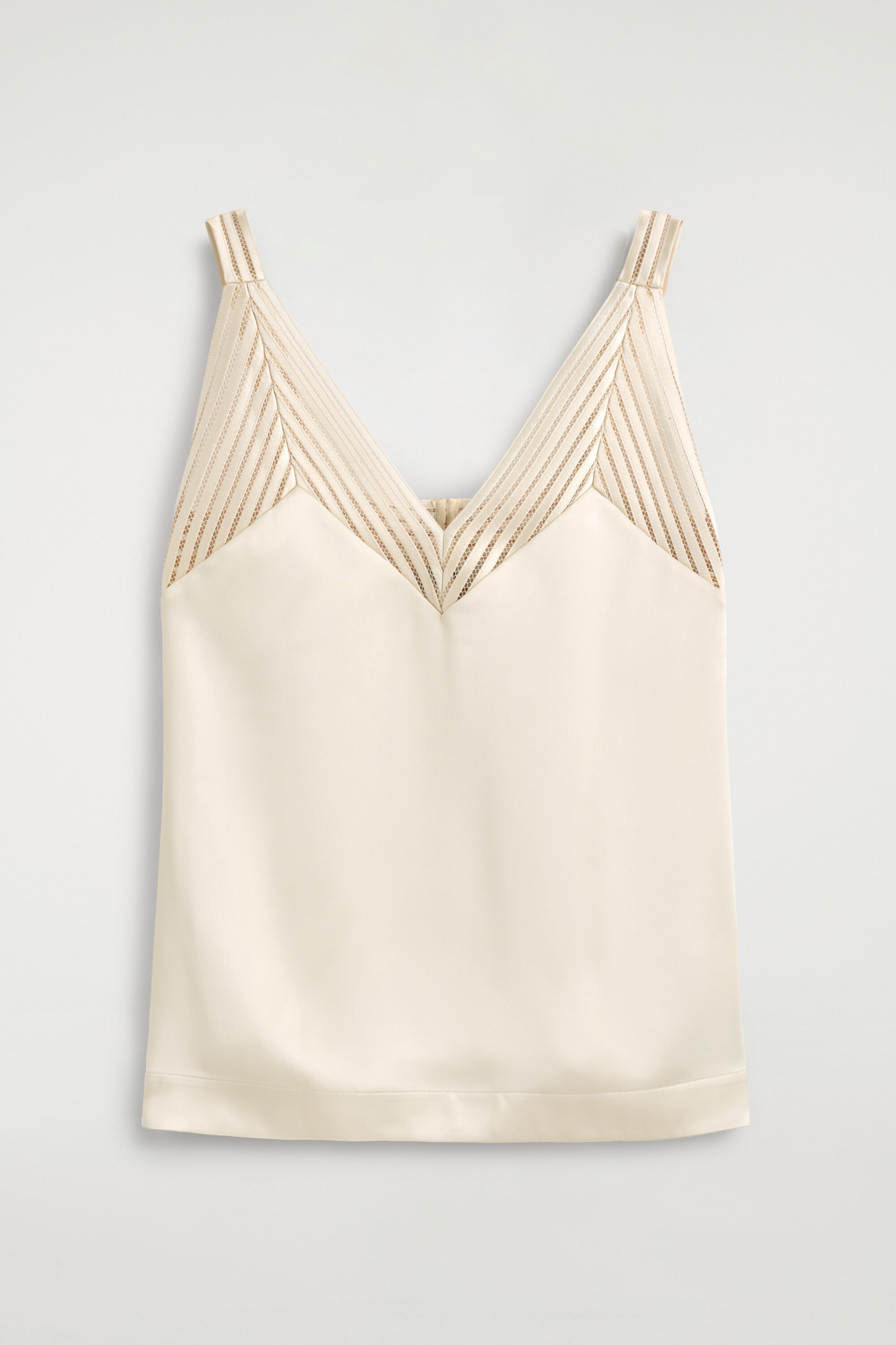 OPEN-STITCH SATIN CAMI TOP - ECRU | COS US