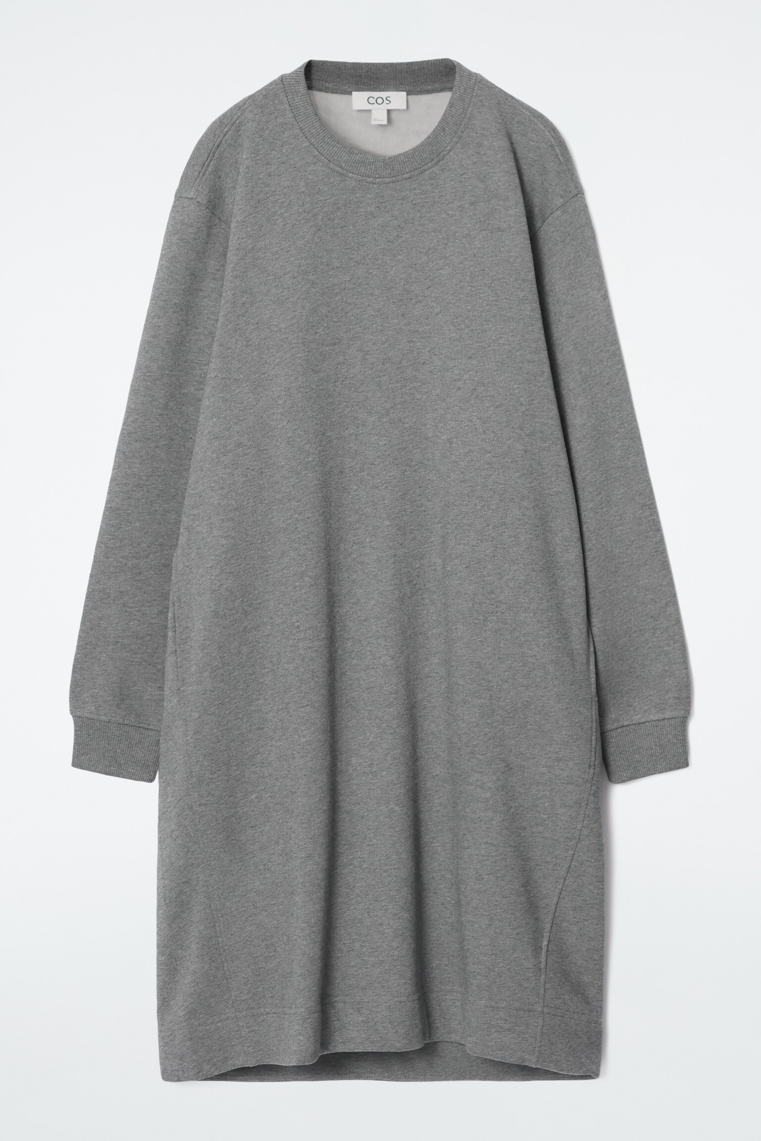 OVERSIZED SWEATSHIRT MIDI DRESS - GREY MÉLANGE