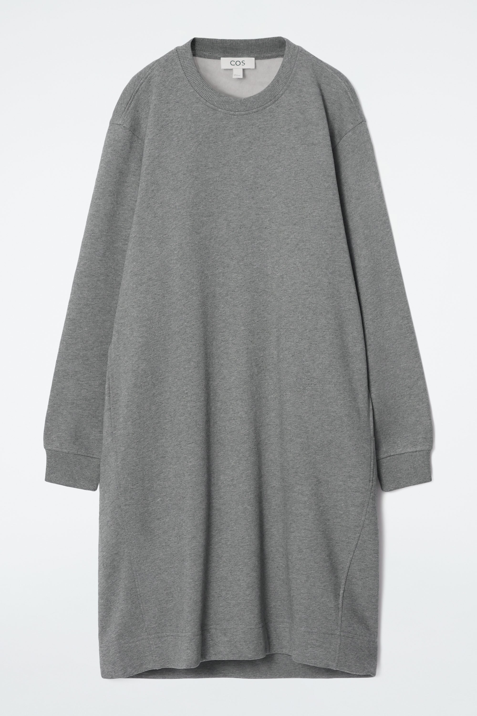 OVERSIZED SWEATSHIRT MIDI DRESS - GRAY MÉLANGE | COS
