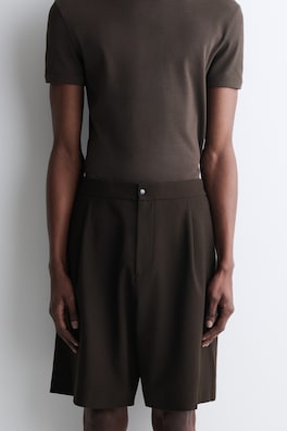 MILANO-JERSEY SHORTS — BROWN 2