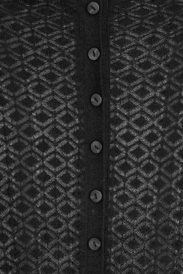 DIAMOND KNIT LACE CARDIGAN — BLACK 6