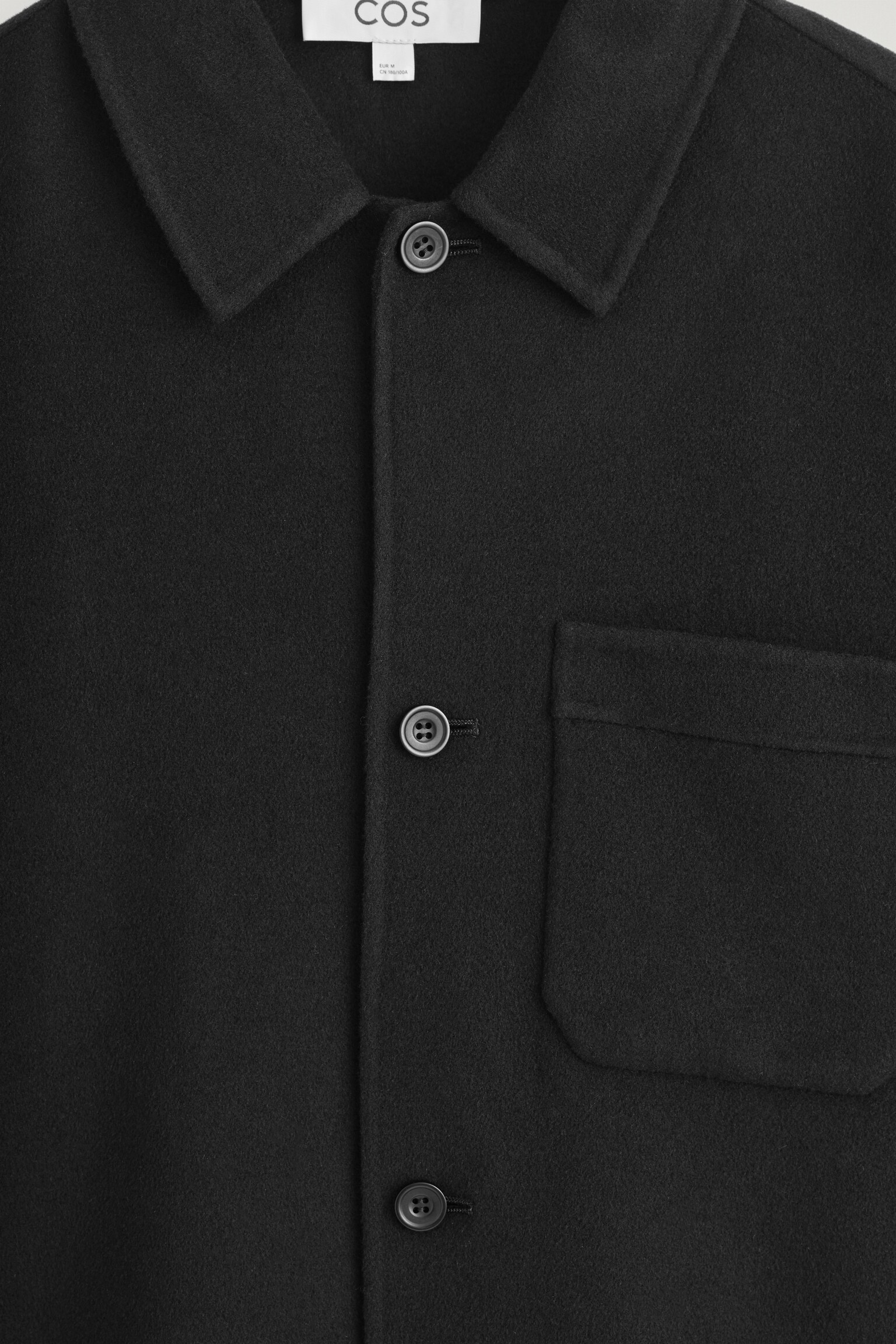 SPLIT WOOL OVERSHIRT - BLACK/COBALT BLUE - 4