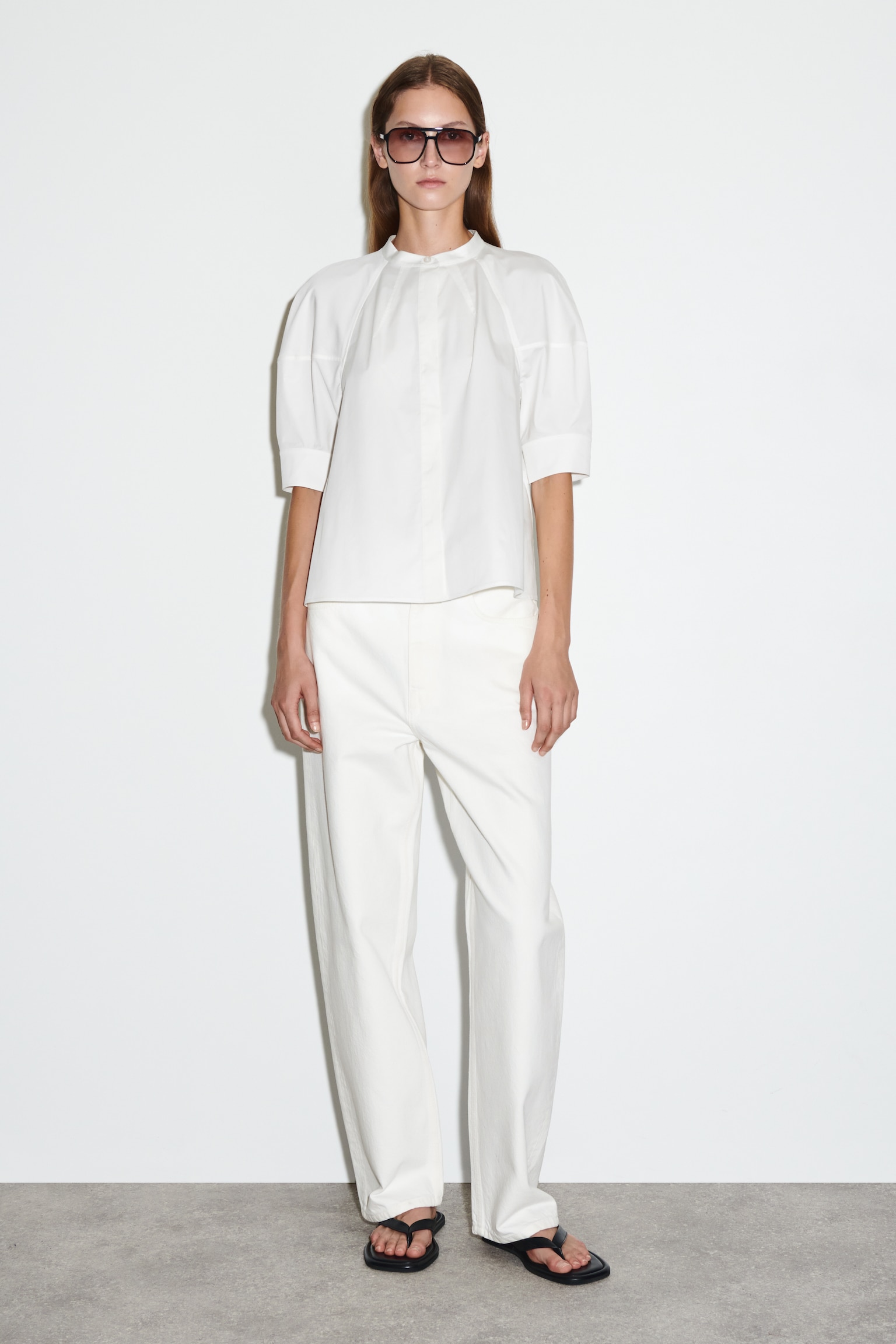 BLUSE MIT PUFFÄRMELN - WEISS - 5