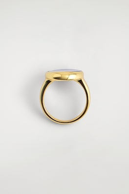 TWO-TONE SIGNET RING — GOLD / BLUE 2