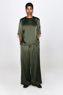 SATIN T-SHIRT — KHAKI 2
