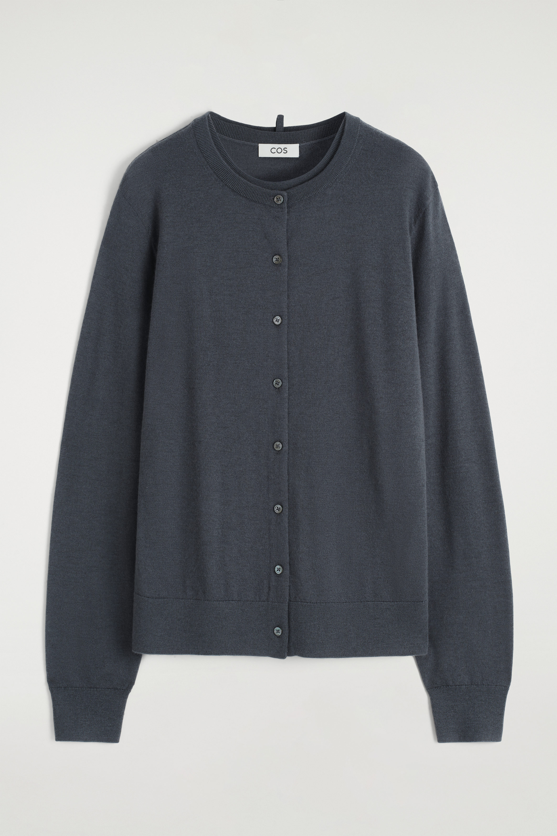 ATTACHED LAYERED FINE CASHMERE CARDIGAN - ANTHRACITE | COS