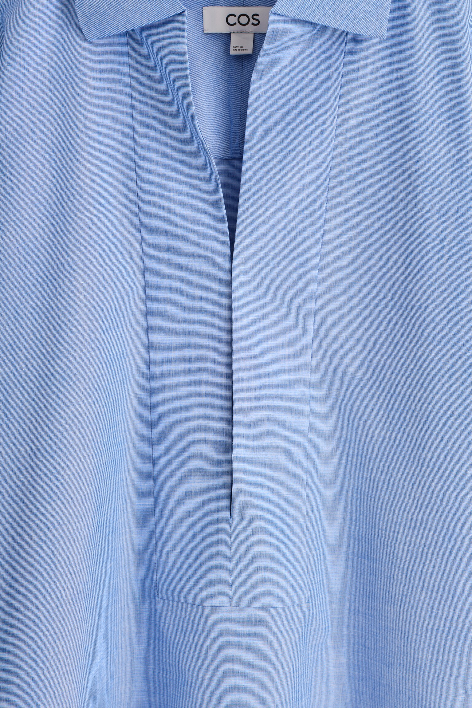 CAMISA LARGA DE ALGODÓN - AZUL JASPEADO - 7