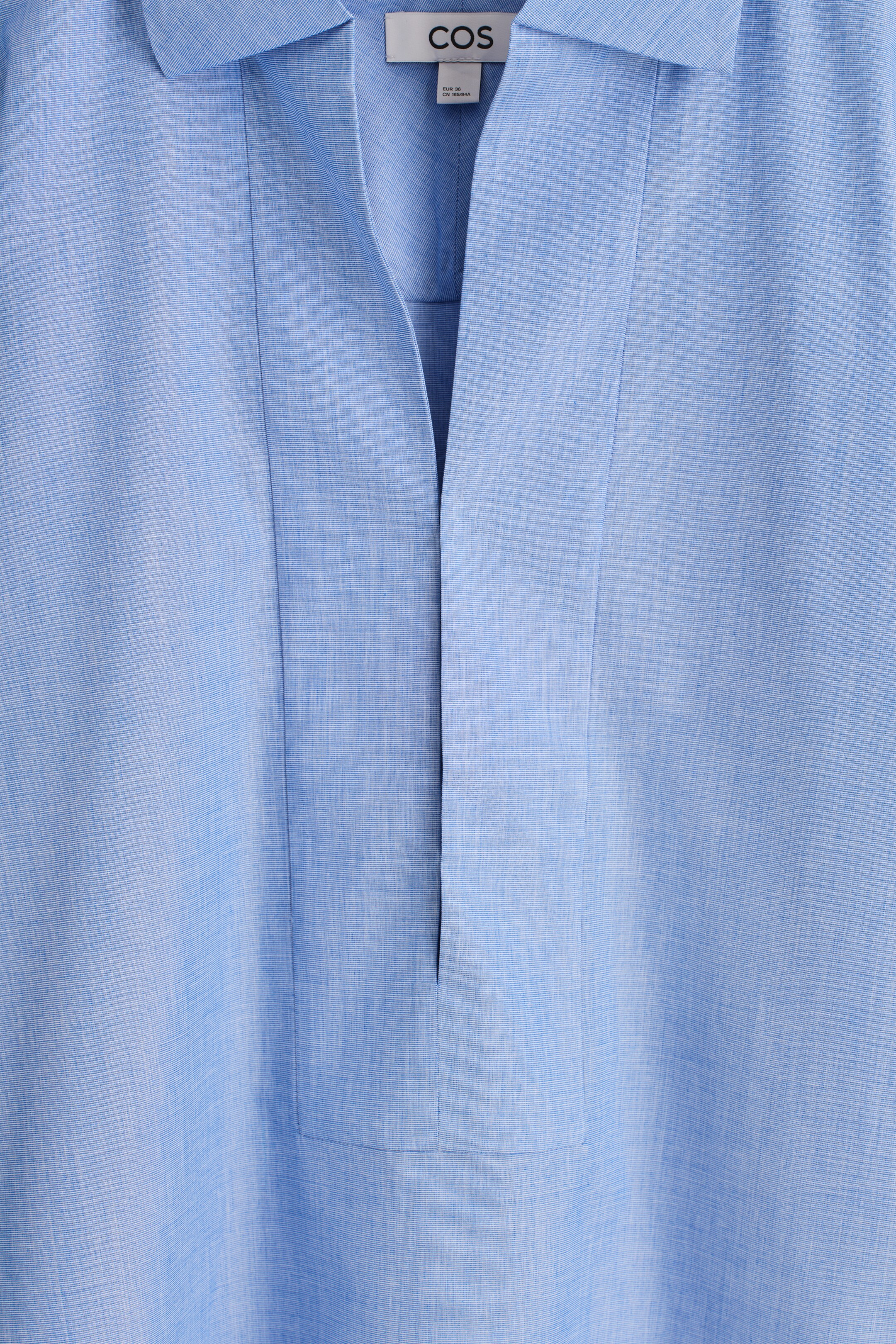 Προβολή μεγαλύτερης εικόνας: LONGLINE COTTON SHIRT - ΜΠΛΕ ΜΕΛΑΝΖΕ - Ladies | H&M GR 7