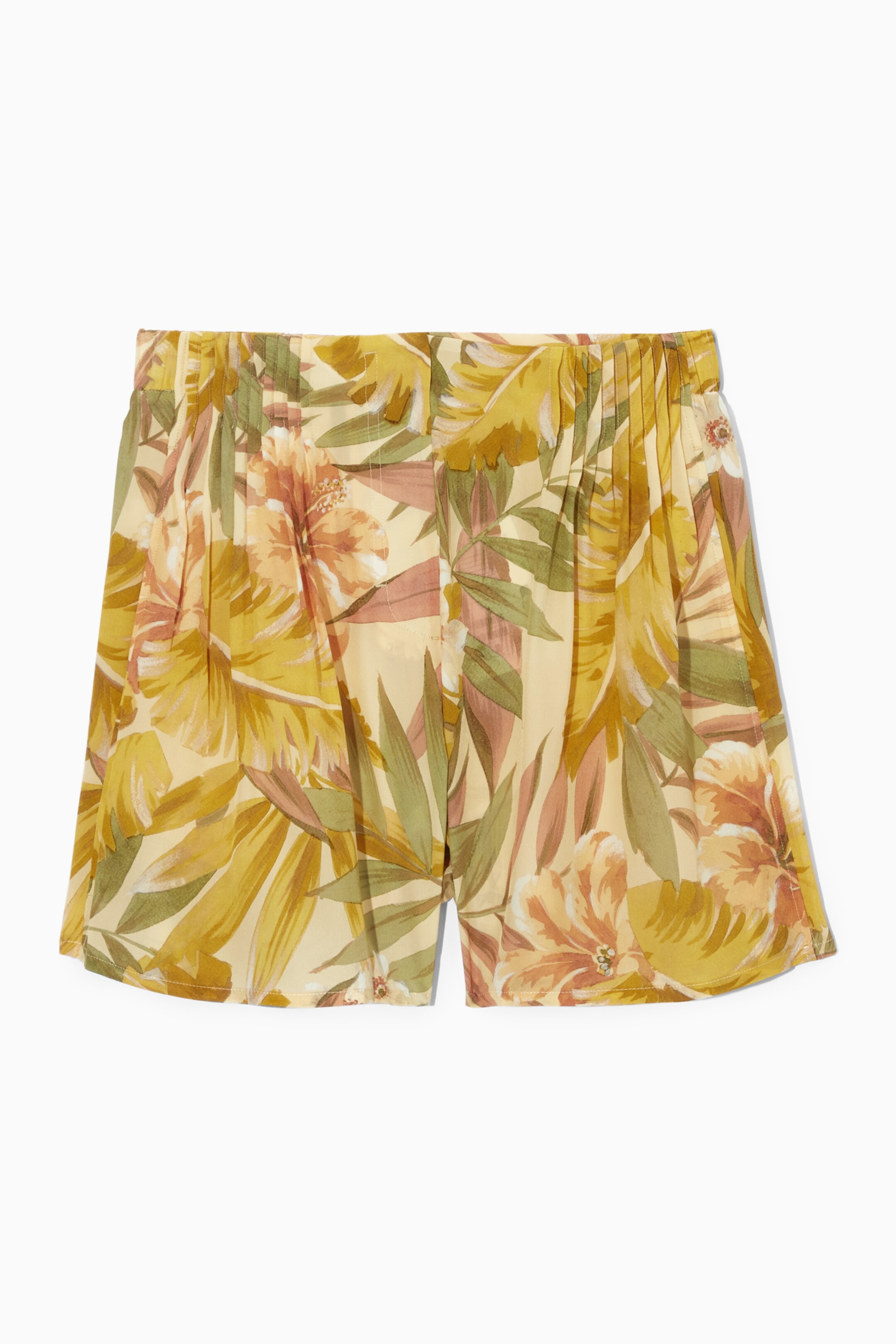 Ingrandisci l'immagine: FLORAL-PRINT SILK SHORTS - YELLOW / GREEN / FLORAL PRINT - DONNA | H&M CH 1
