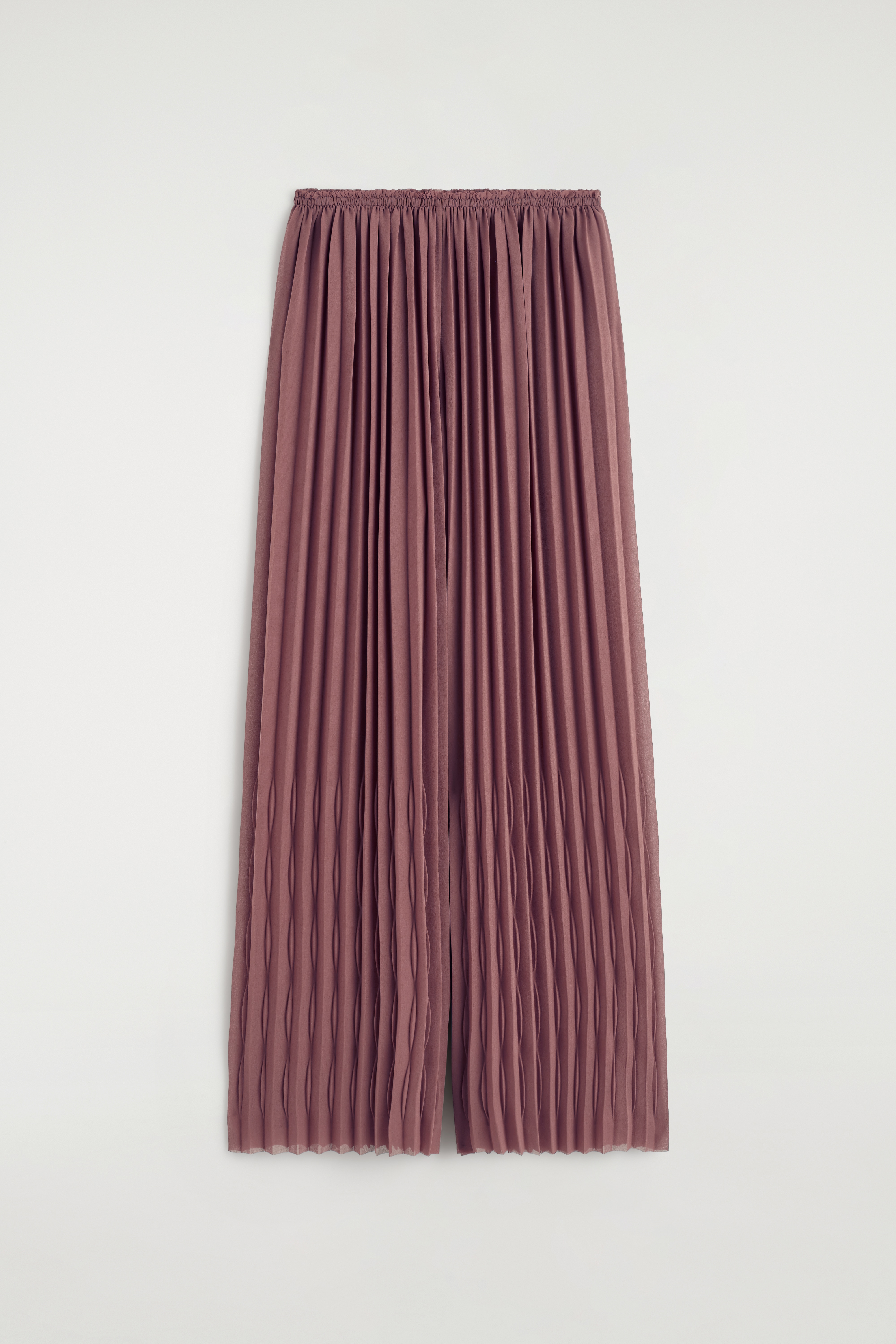HOSE AUS GEORGETTE MIT FALTEN - ROSTBRAUN