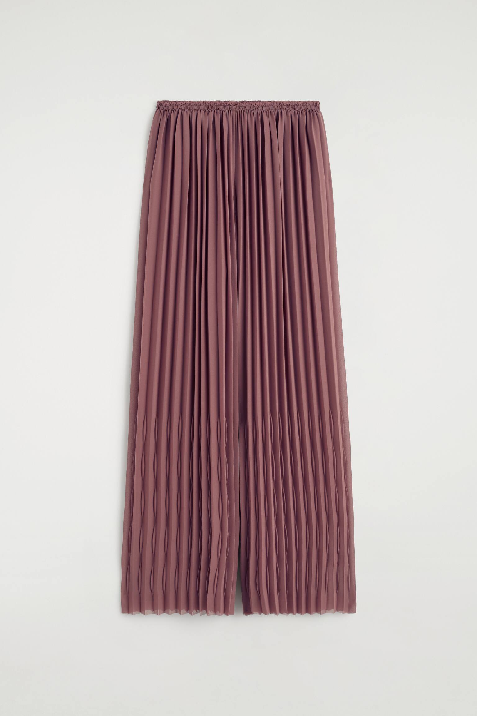 PLEATED GEORGETTE TROUSERS - צבע חלודה - 1