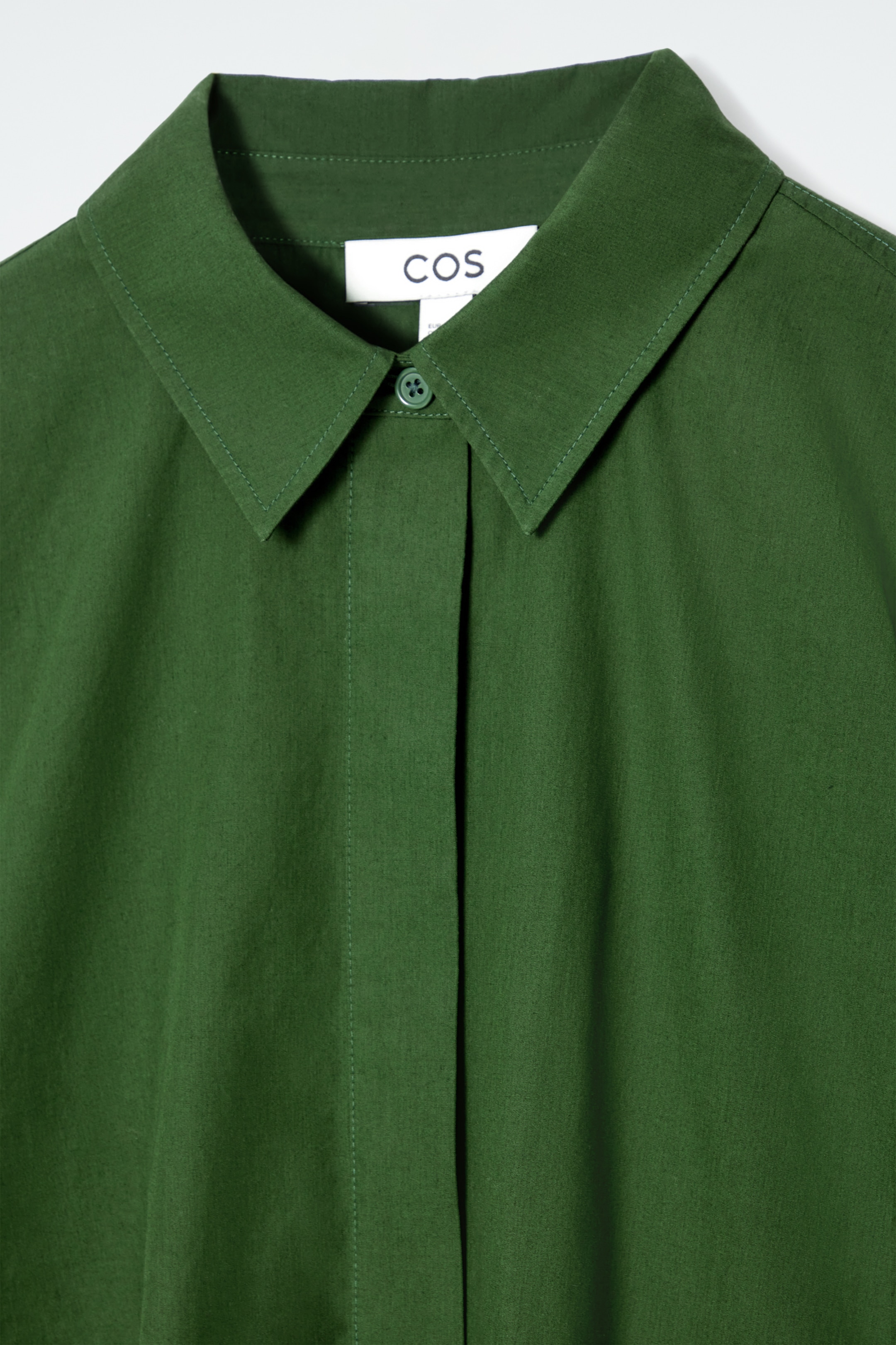 View larger image: LONG-SLEEVED A-LINE SHIRT DRESS - GREEN - Ladies | H&M GB 7
