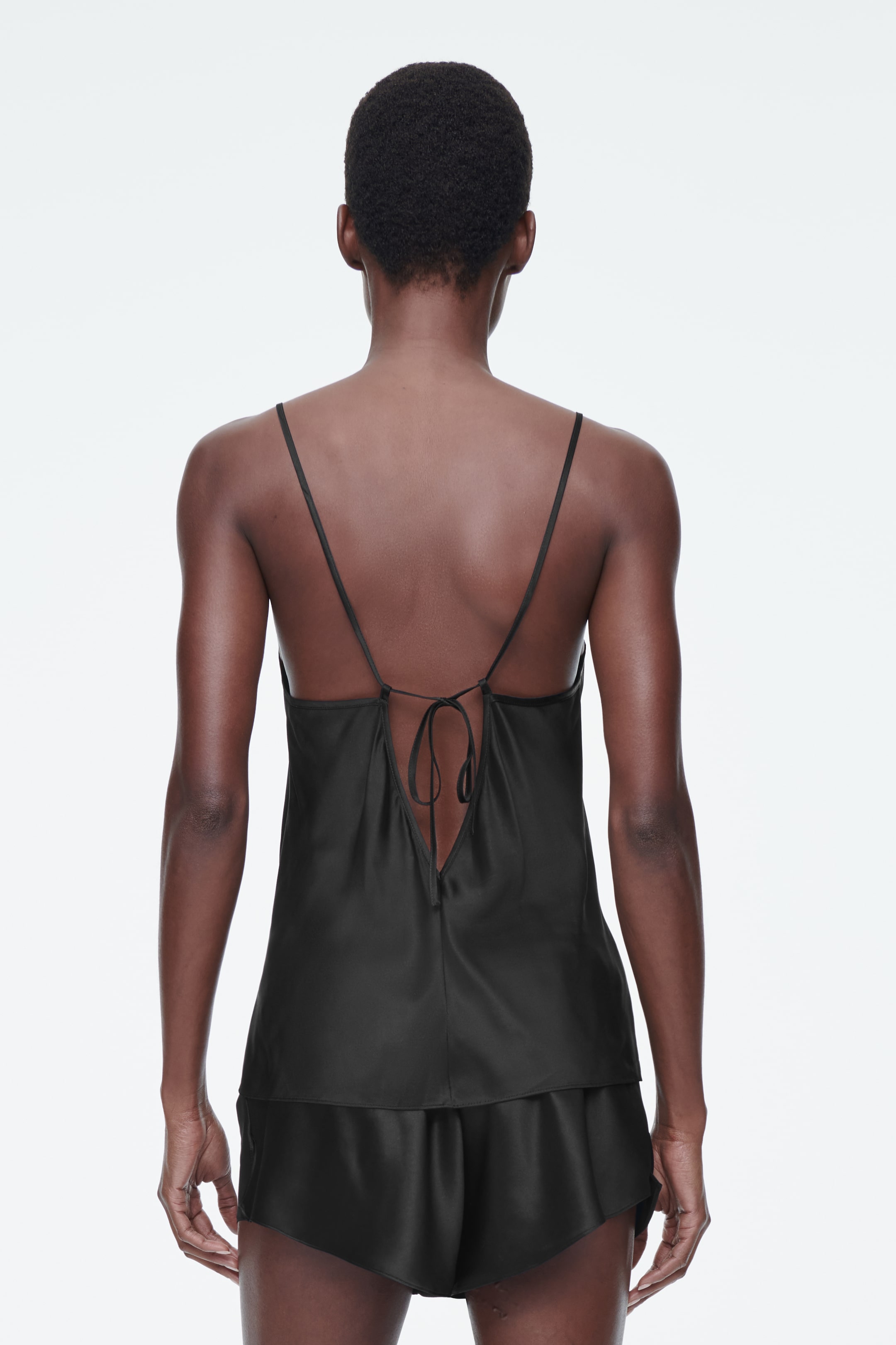 View larger image: SHEER-PANEL SILK CAMI TOP - BLACK - Ladies | H&M GB 2