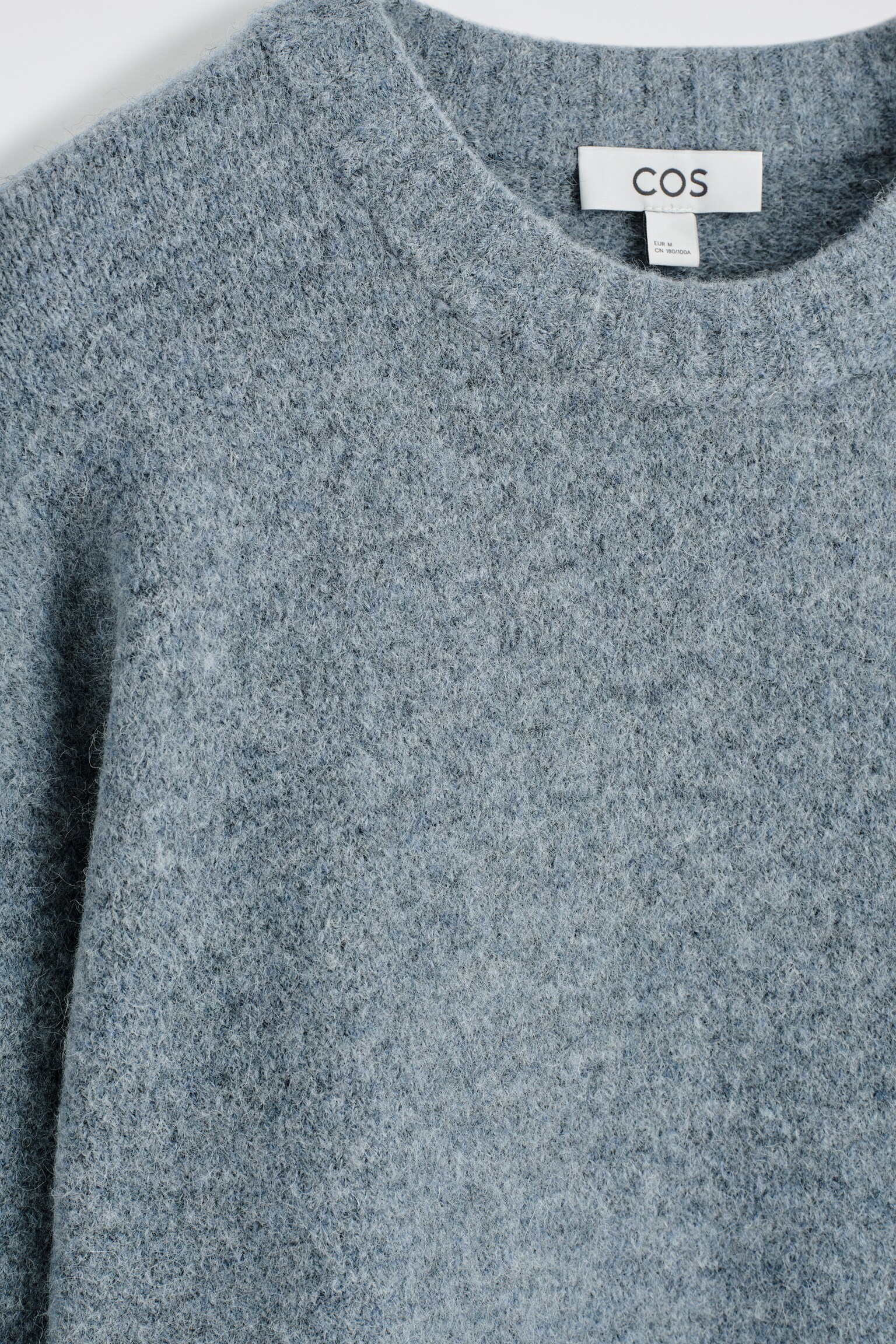 OVERSIZED ALPACA-BLEND CREW-NECK JUMPER - BLUE MÉLANGE/TAUPE MÉLANGE - 3