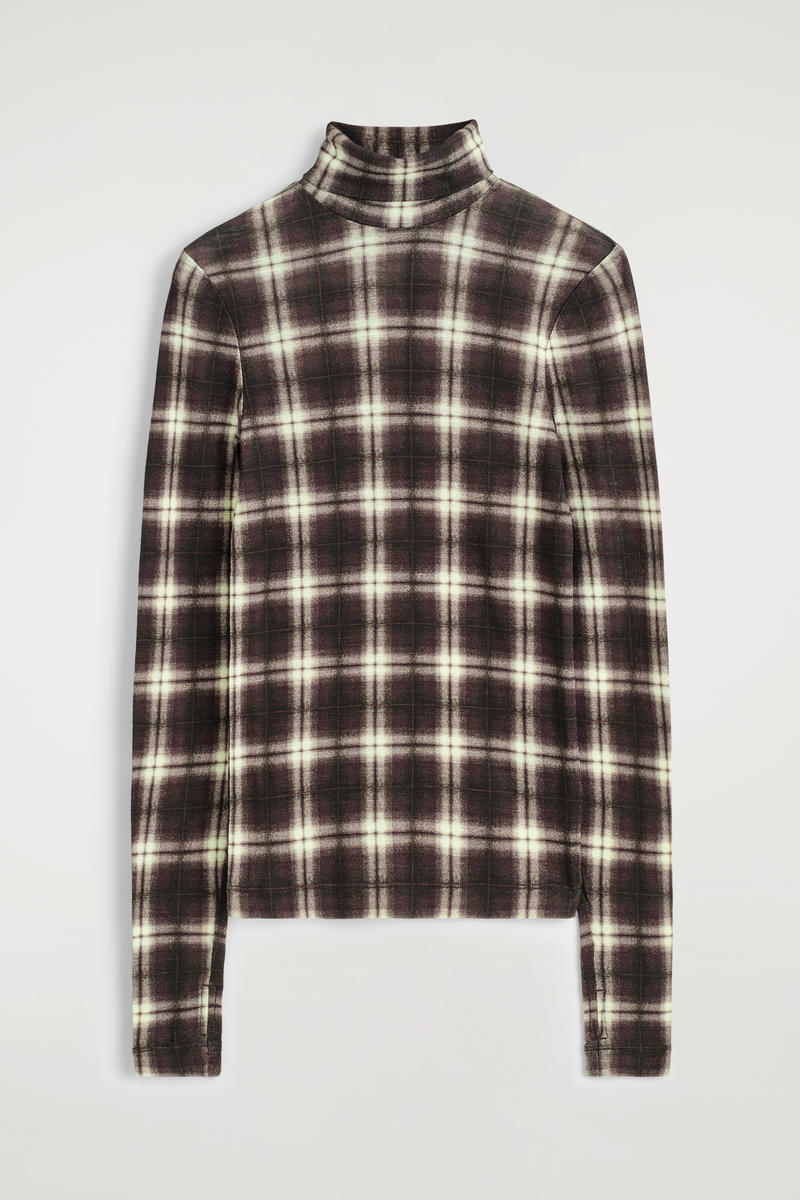Cos Merino Wool High-neck Top In Brown