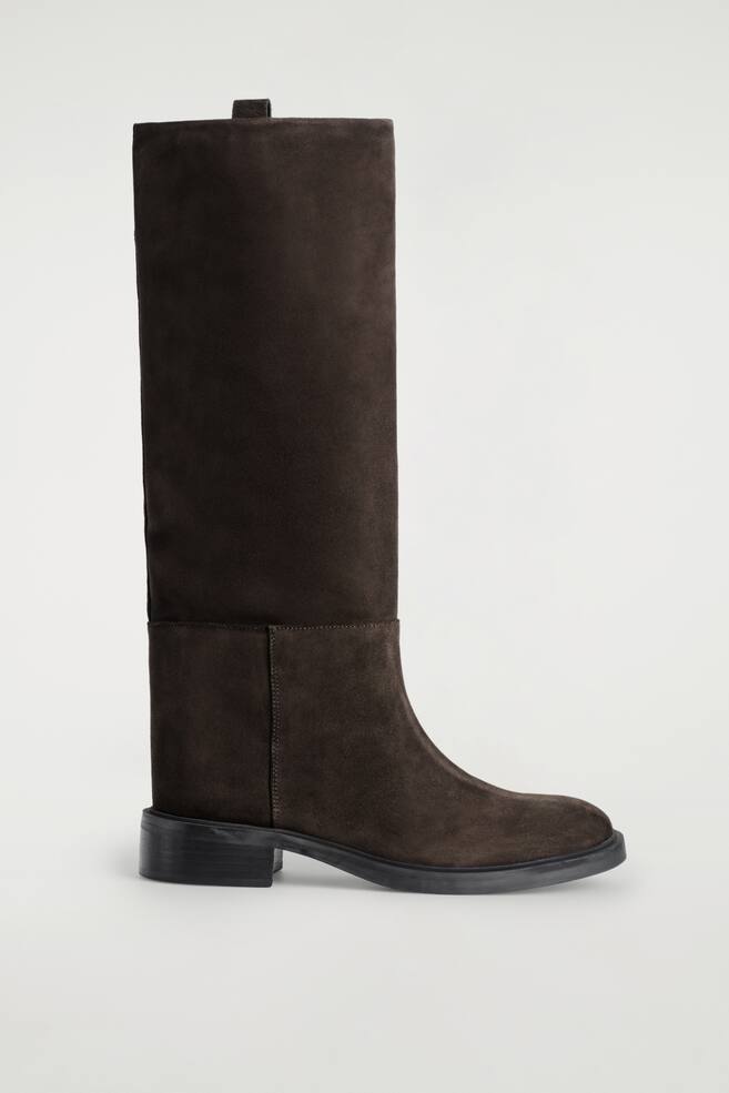 SUEDE RIDING BOOTS - BRĄZOWY - 1