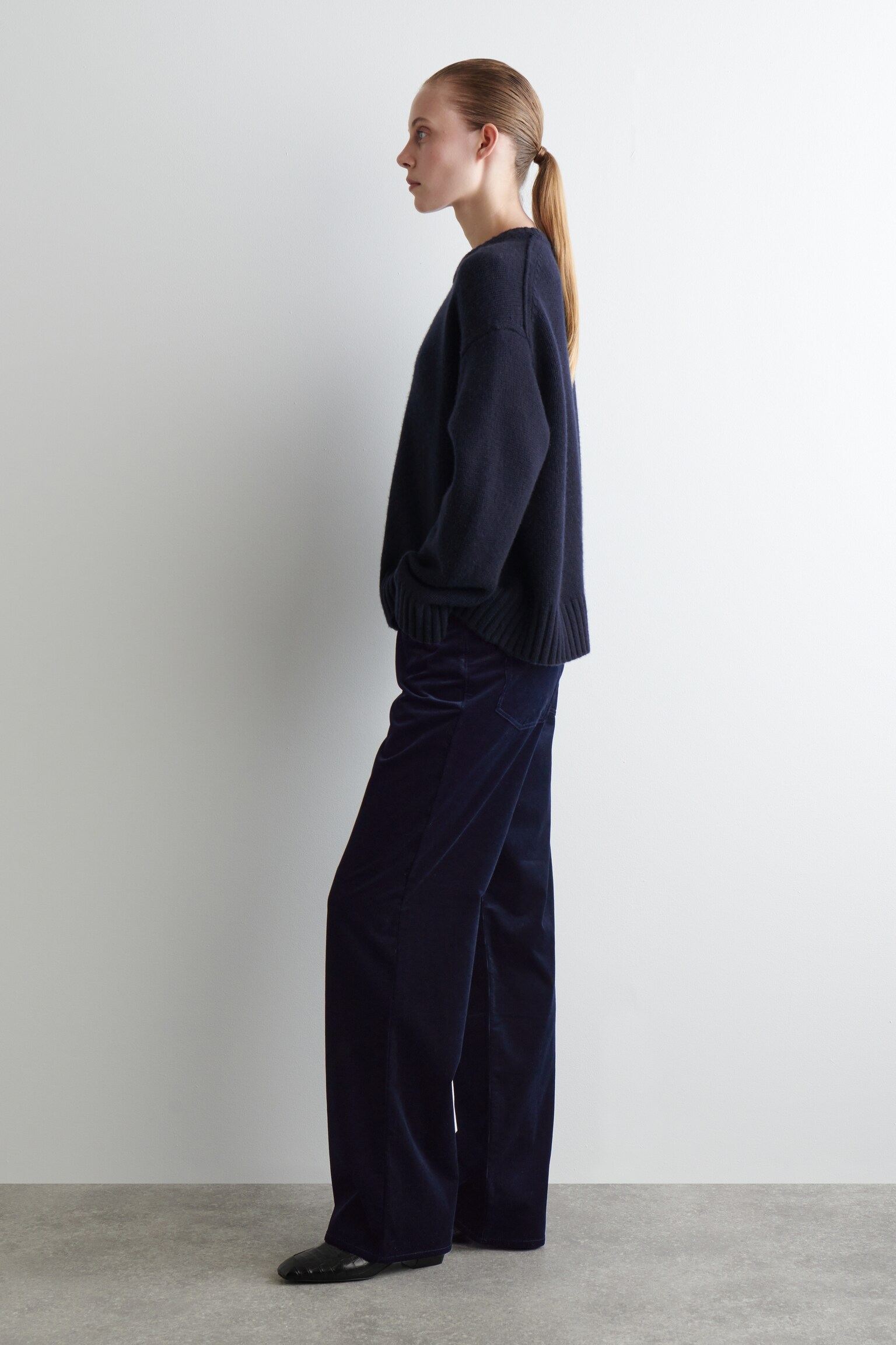 CORDHOSE MIT GERADEM BEIN - NAVYBLAU - 5
