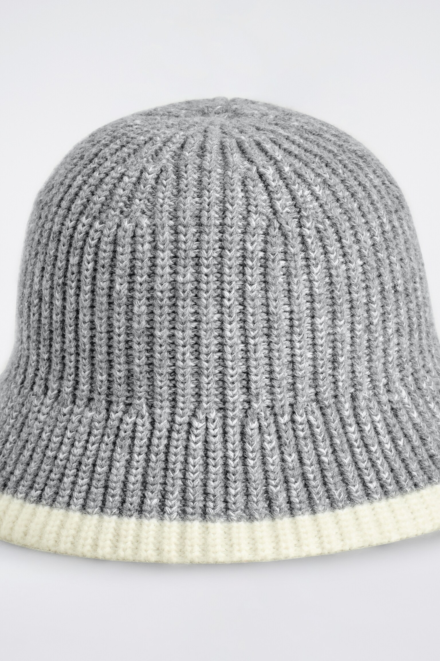 CONTRAST-TIPPED WOOL-MOHAIR BUCKET HAT - GREY / CREAM/BURGUNDY / RED - 4