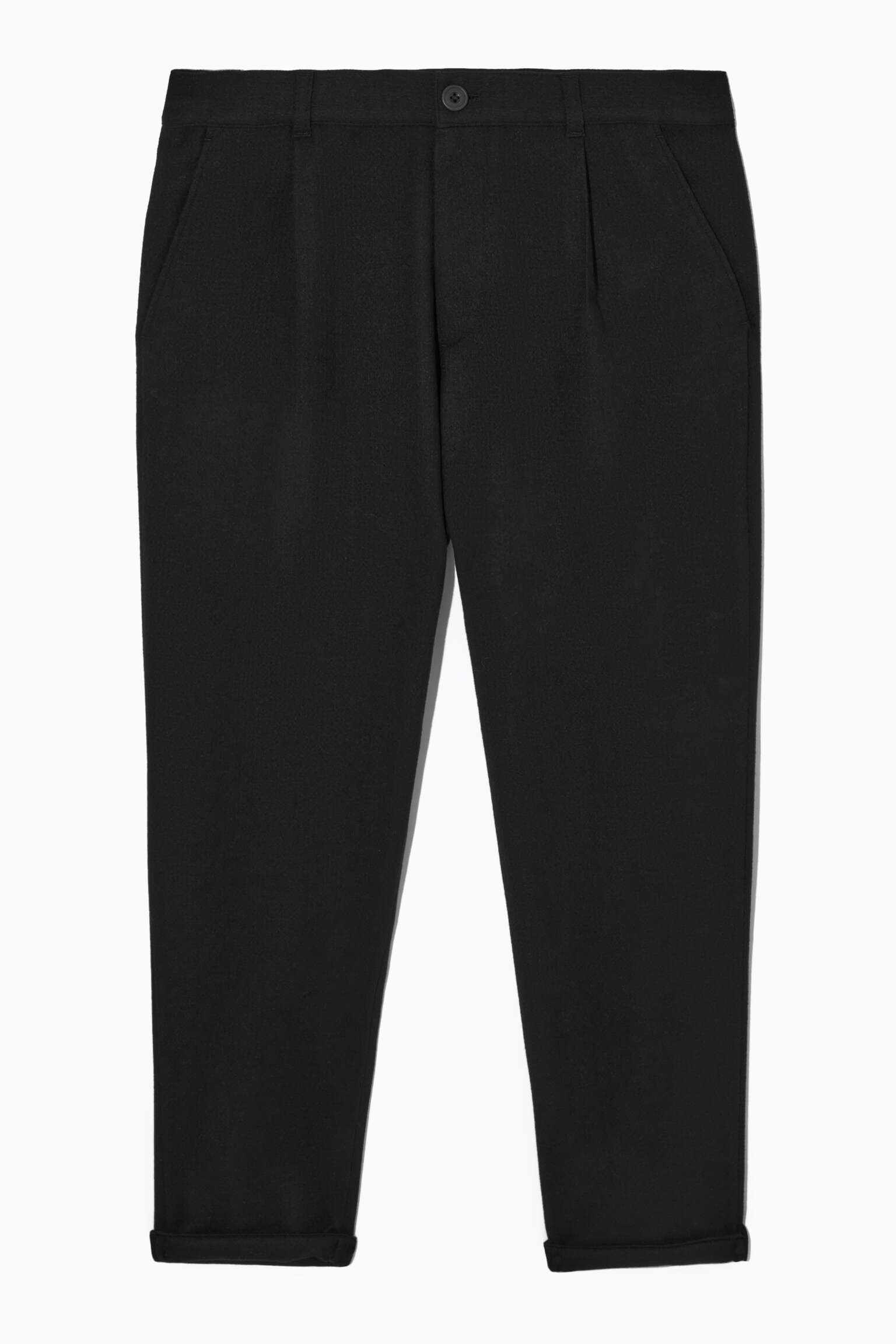 TAPERED WOOL CHINOS - BLACK