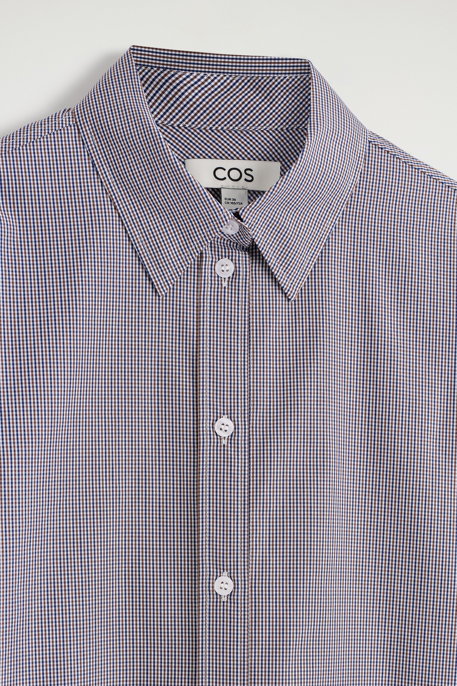 CHEMISE EN COTON VICHY - BLANC / BLEU / CARREAUX/BLEU / BEIGE / VICHY - 6