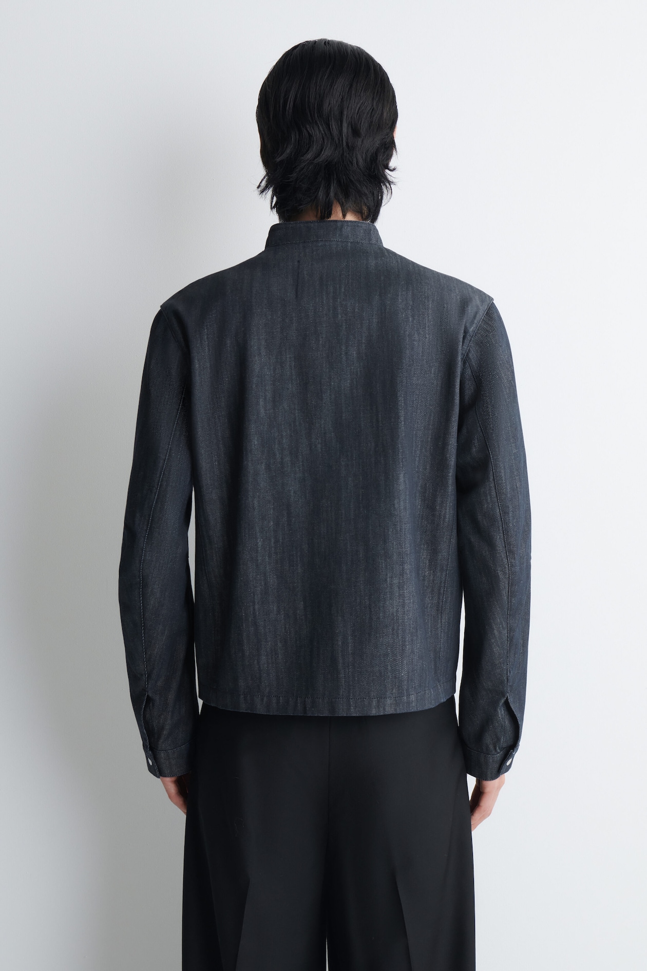 DENIM BOMBER JACKET — SLATE