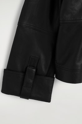 LEATHER WORKWEAR JACKET — BLACK 8
