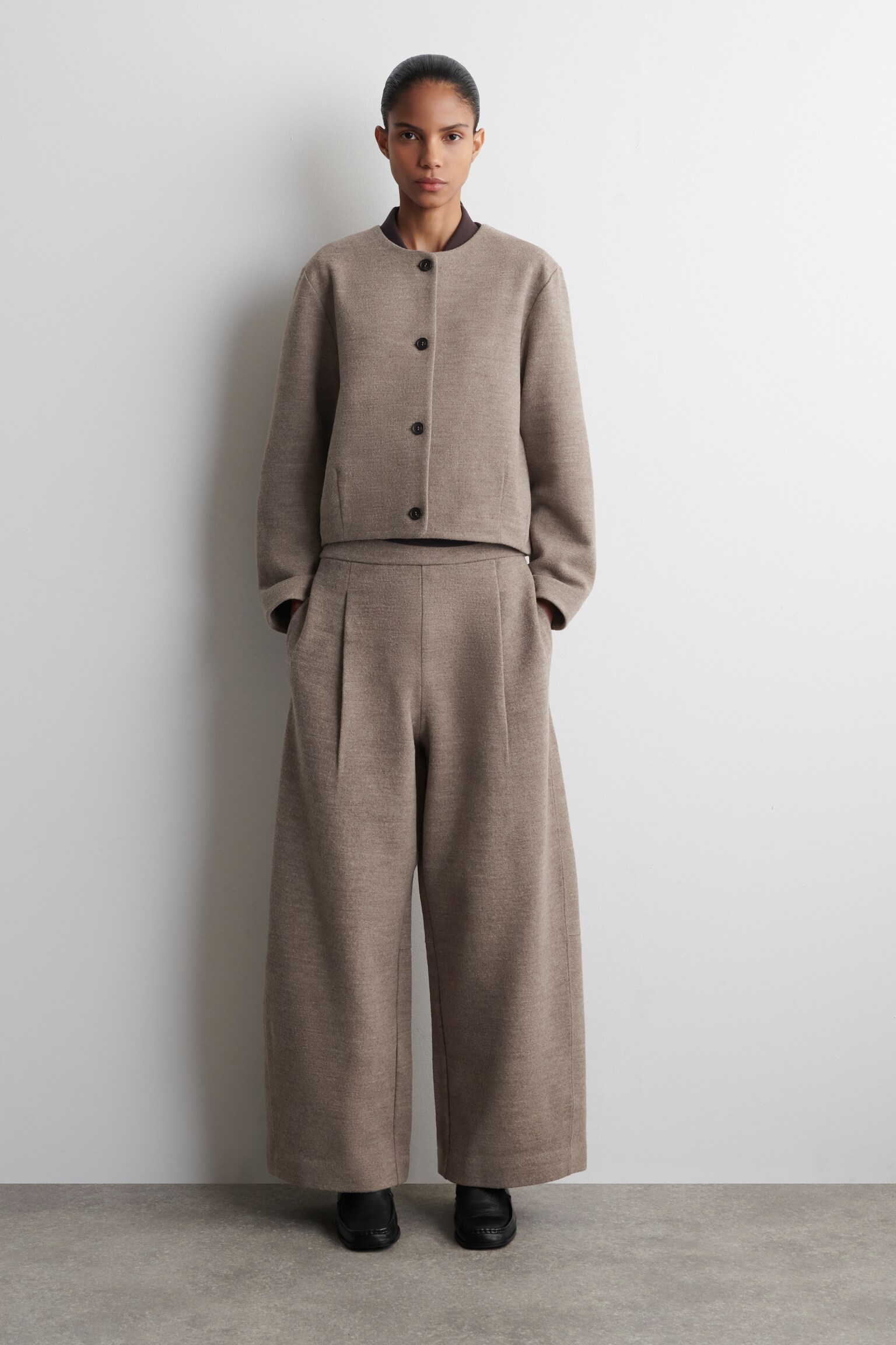 BOILED-WOOL CARDIGAN - BEIGE MÉLANGE - 4