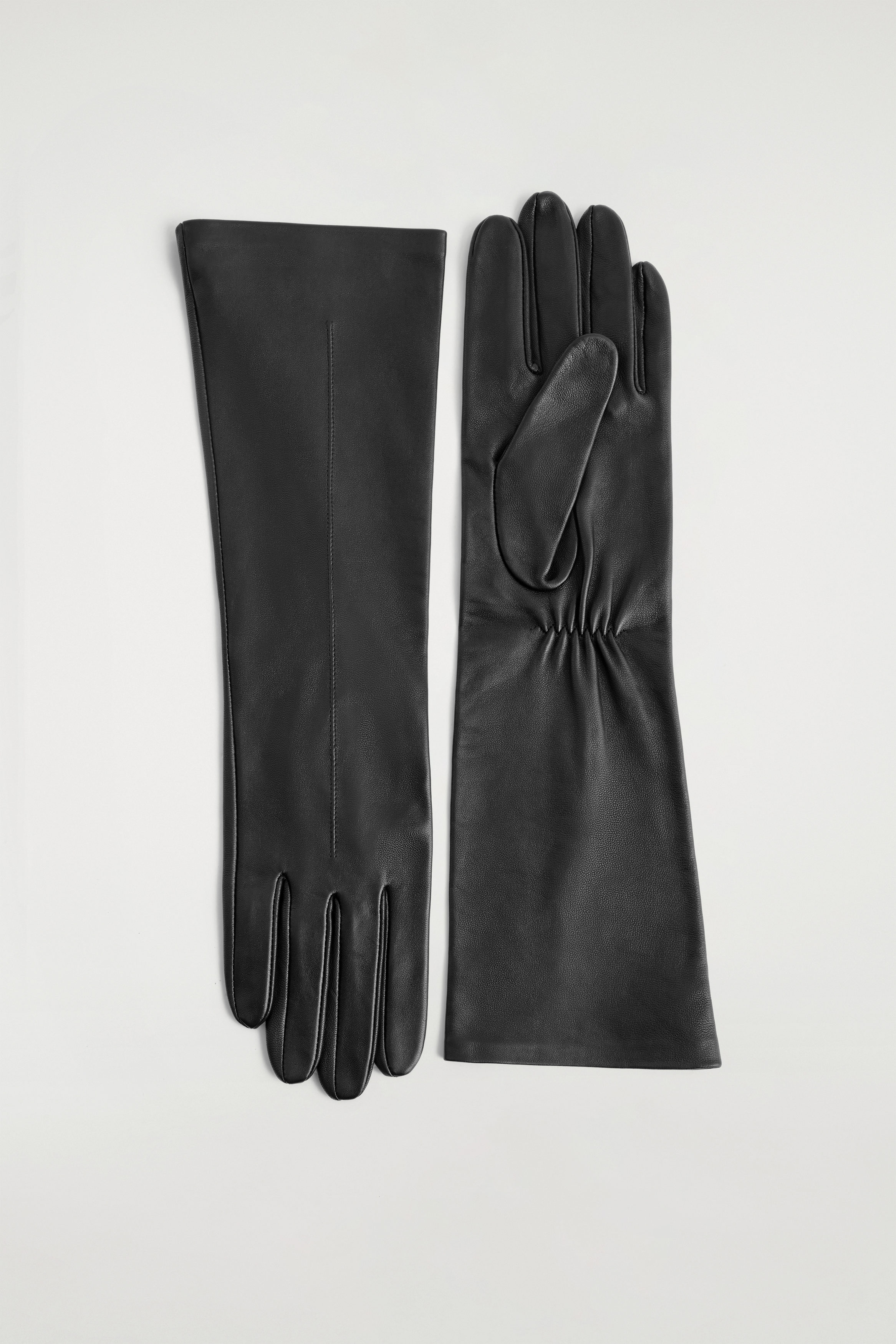 LONG LEATHER GLOVES - BLACK | COS